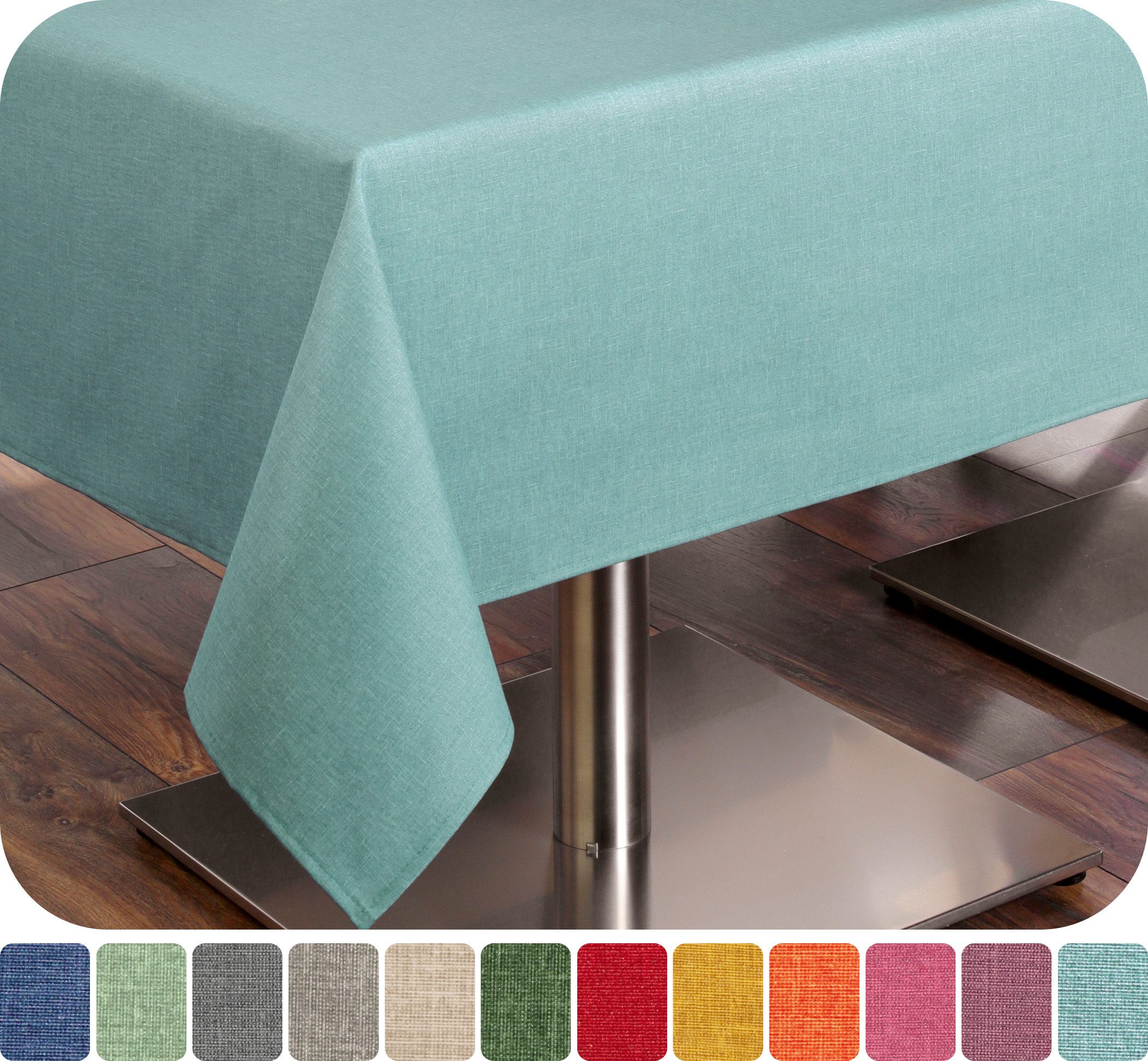 Beautex Tischdecke Leinenoptik wasserabweisend, fleckabweisend und pflegeleicht (1-tlg), Hochwertiger Saum, waschbar bis 40°C, 70% Baumwolle, 30% Polyester