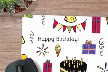 MuchoWow Gaming Mauspad Design - Geburtstag - Party (1-St), Mousepad mit Rutschfester Unterseite, Gaming, 40x40 cm, XXL, Großes