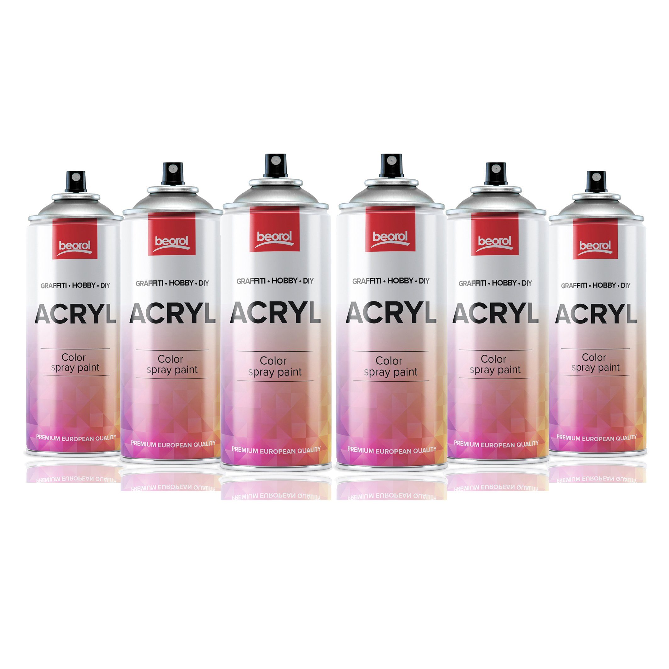 Spraydose Lichtgrau, DIY BigDean Sprühlack 6x glänzend Lack Acryllack Sprühfarbe -