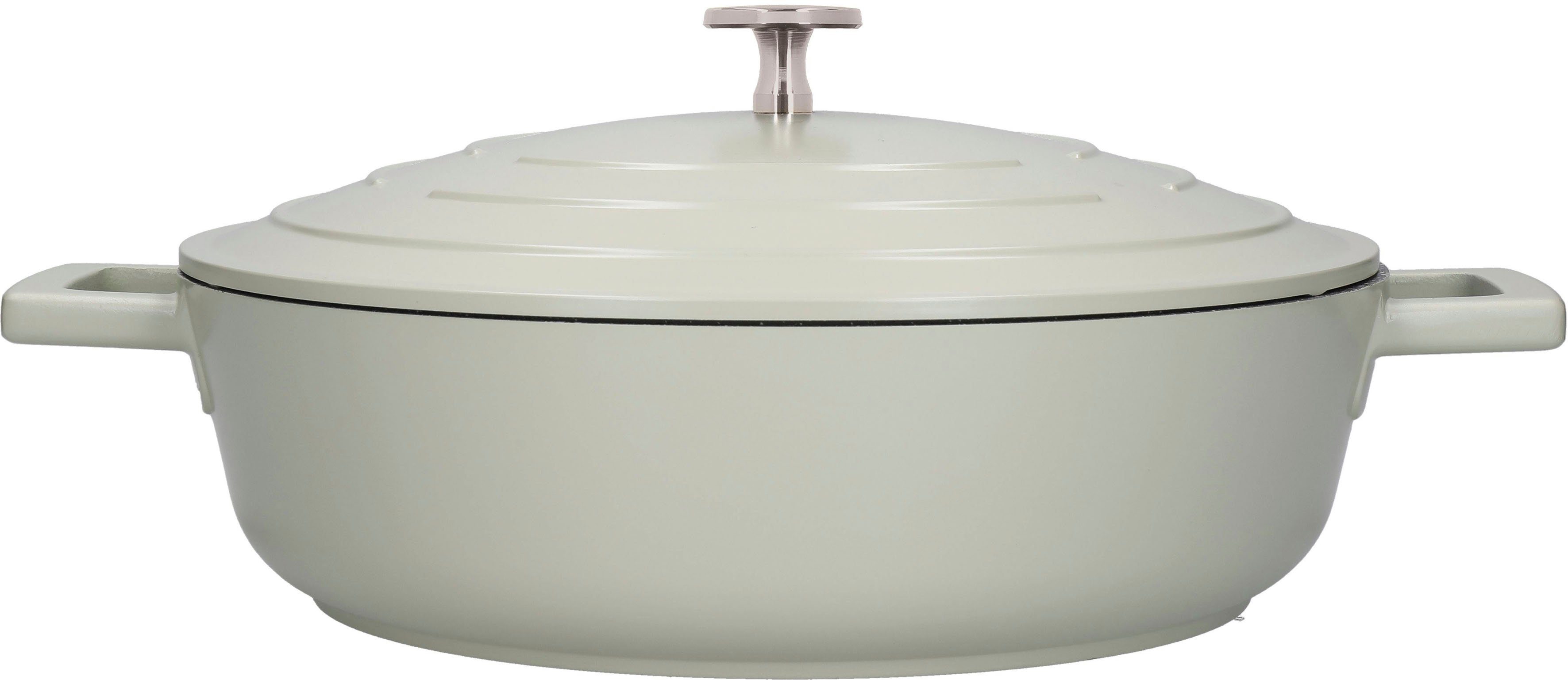 MasterClass Kasserolle MasterClass, Aluminiumguss, flach, 2,5 L, ultraleicht, kratzfeste Antihaftbeschichtung, Induktion