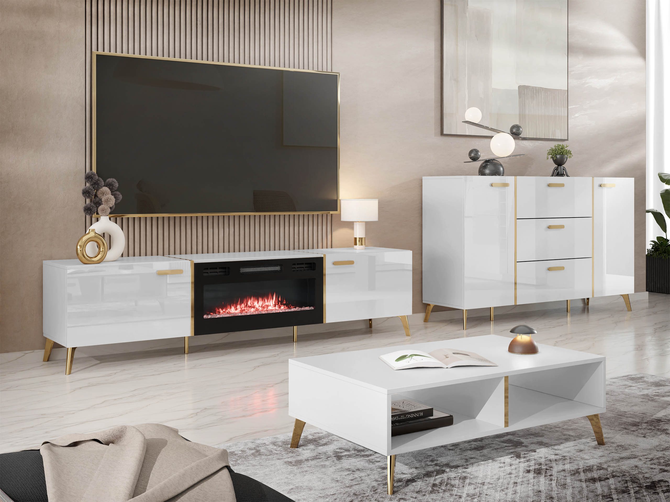 MIRJAN24 Wohnzimmer-Set Picru I, (3er-Set, Kommode, günstig online kaufen
