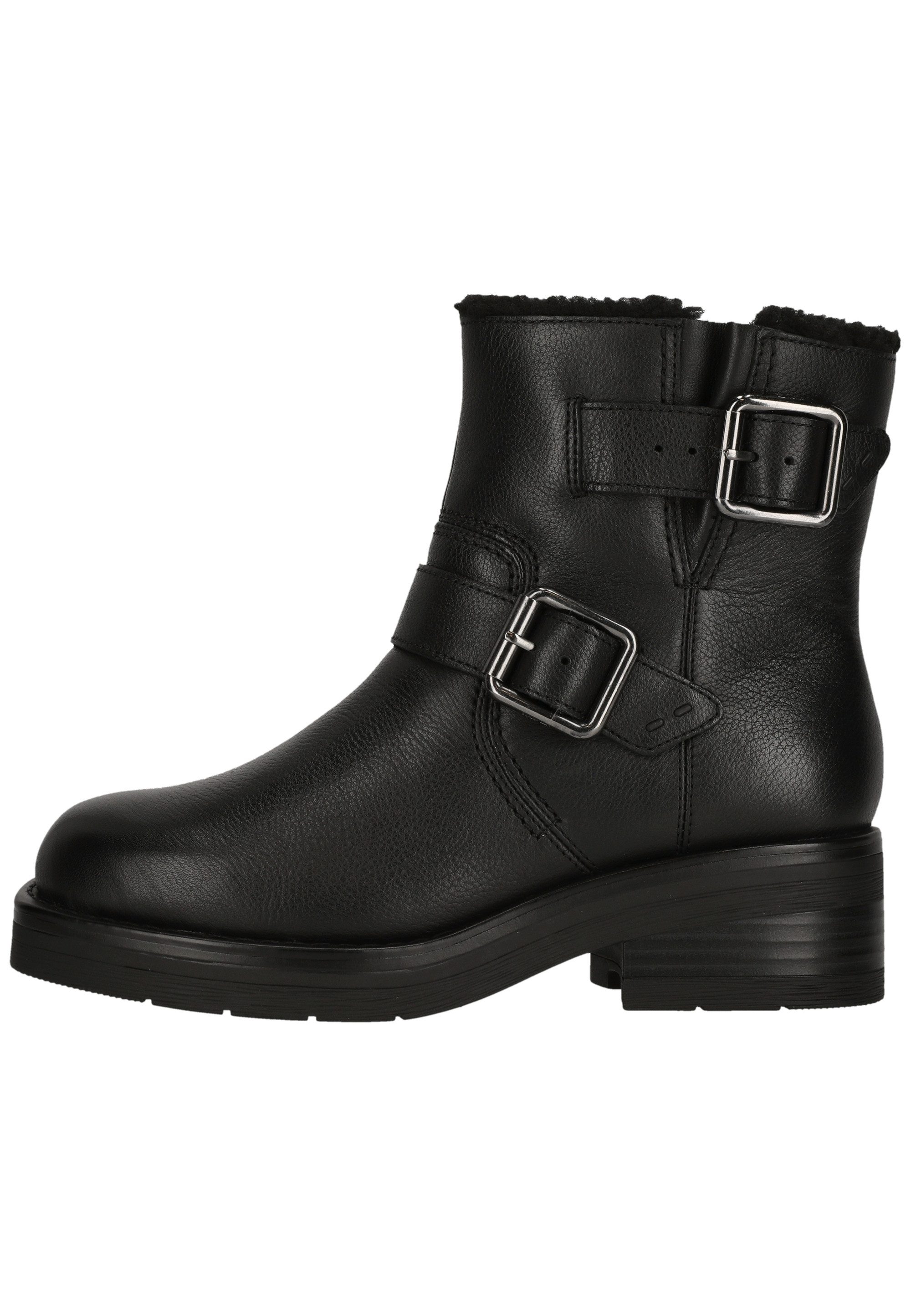 Clarks Rebelle Buckle Black WLined Lea Stiefelette mit stilvollen Details