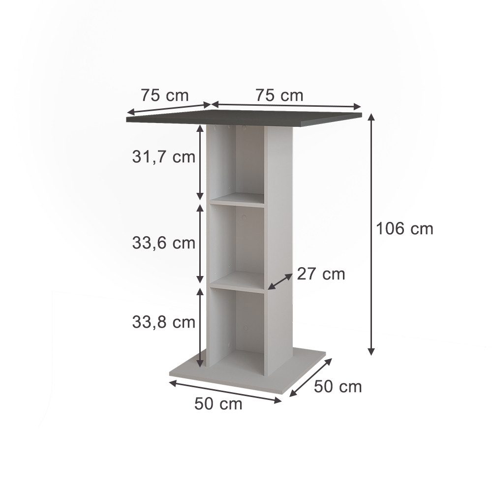 Vicco Bartisch Repose, Anthrazit/Weiß, 75 x günstig online kaufen