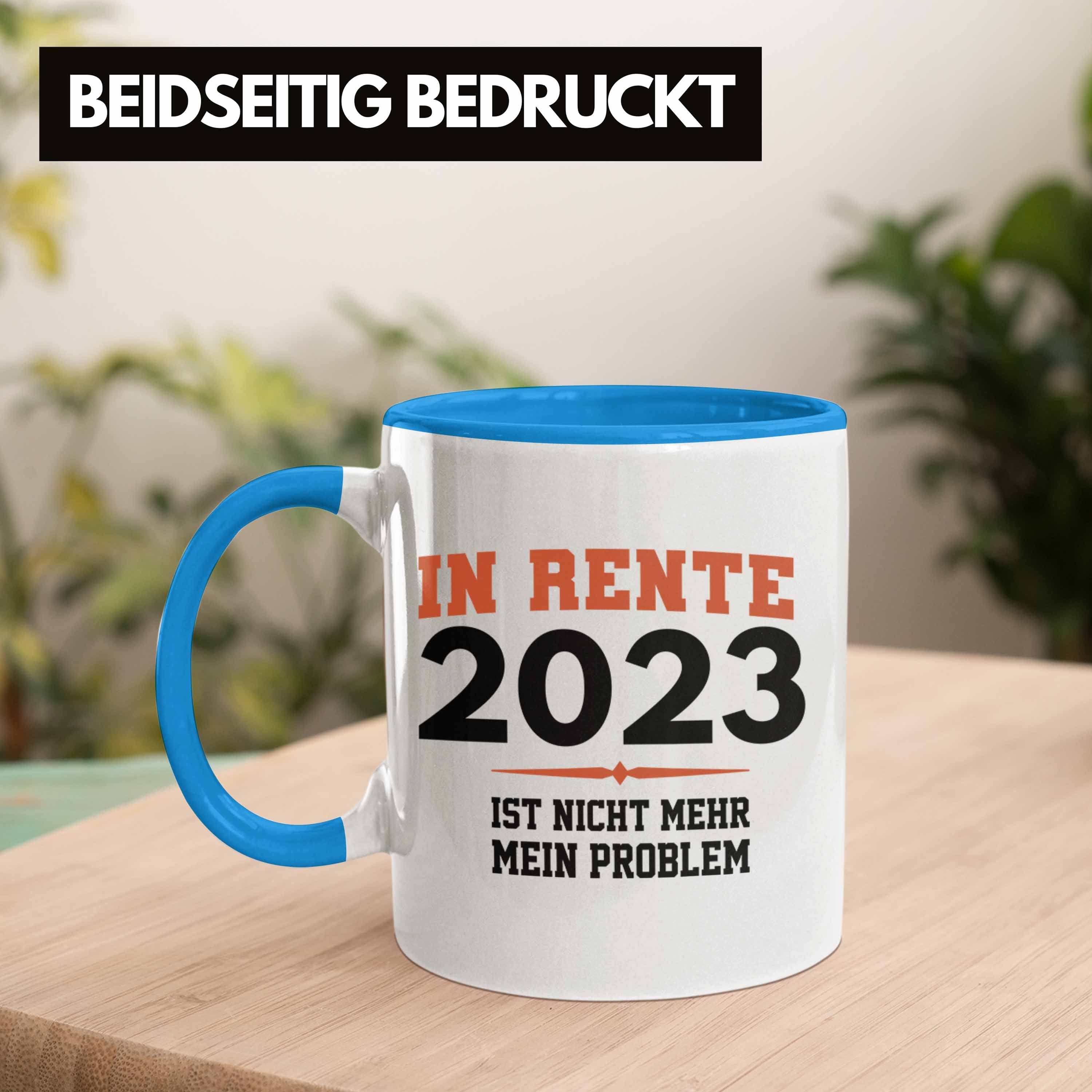 Tasse Trendation Renter Blau - Tasse 2023 Geschenk Ruhestand Trendation Rente