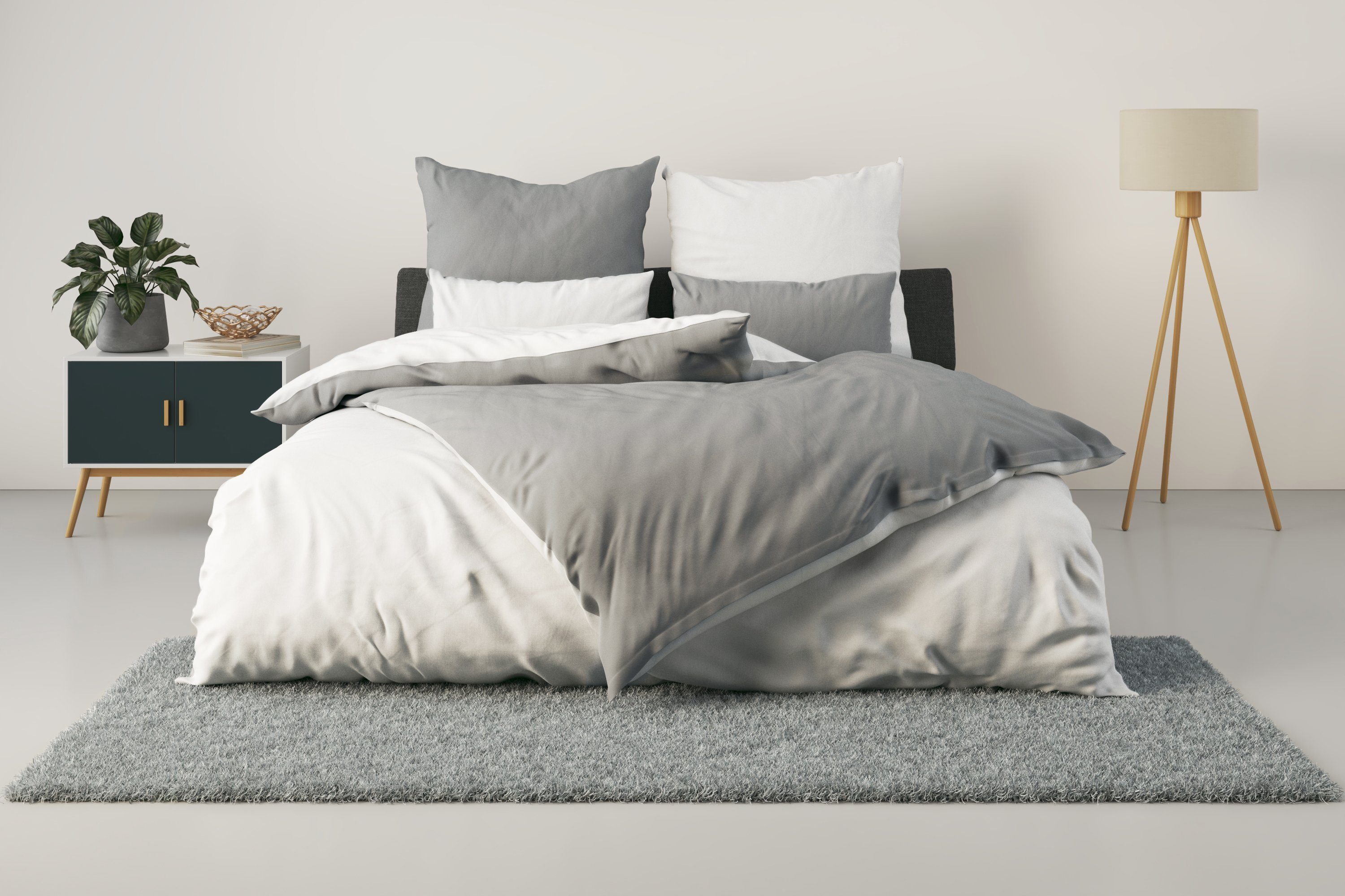 OTTO home Wendebettwäsche Desner2 100% Microfaser, extra weich, allergikerfreundlich, Microfaser, 2 teilig, Premium Qualität, uni, schnell trocknend, pflegeleicht, ab 135x200 cm
