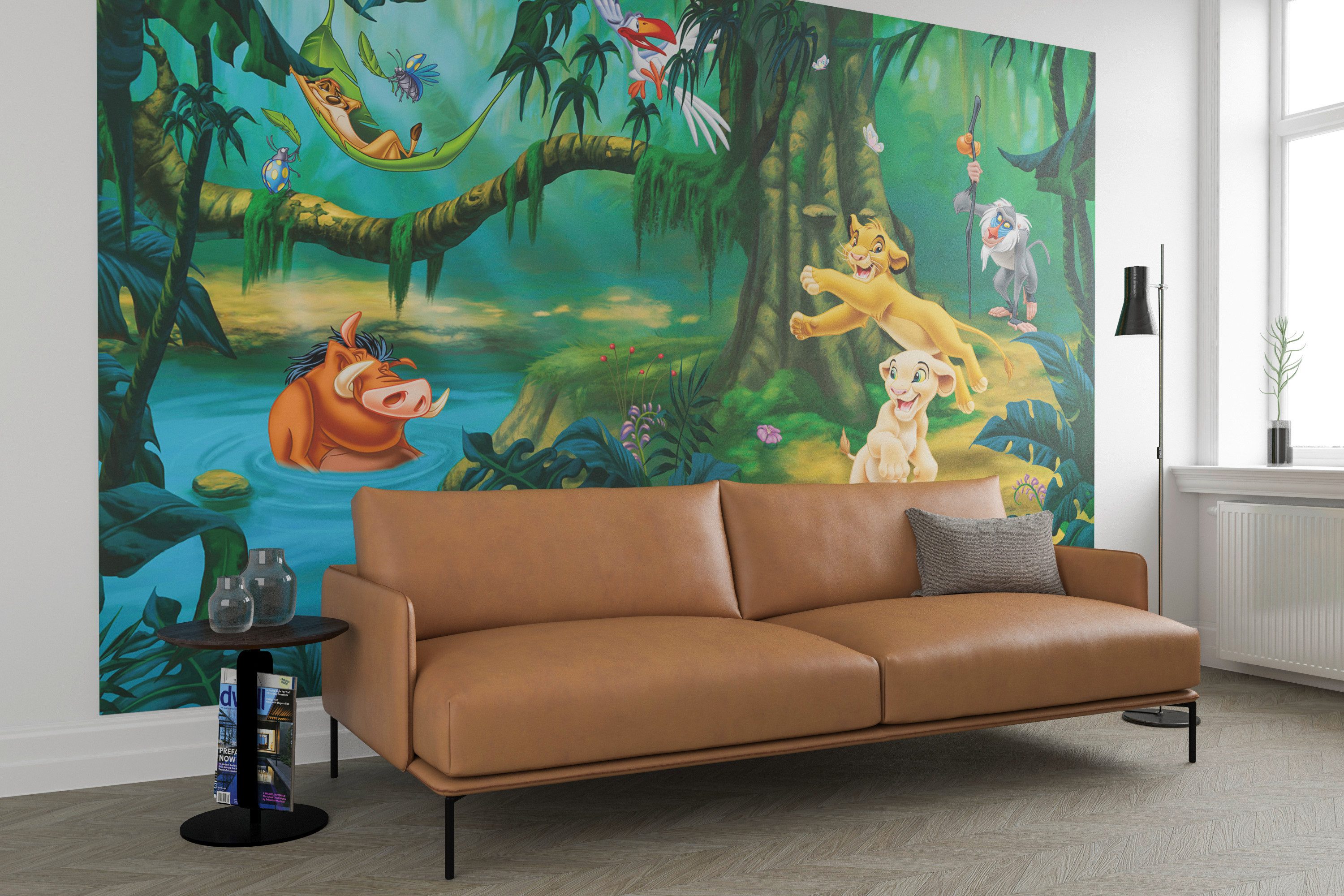Komar Fototapete Vlies Fototapete - Simba and Friends - Größe 368 x 248 cm, glatt, bedruckt, Motiv, (4 St)