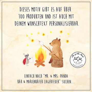 Mr. & Mrs. Panda Bierkrug Bär & Marienkäfer Lagerfeuer - Weiß - Geschenk, Krug, Teddybär, Bierk, Steinzeug, Robustes Steingut