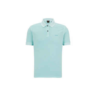 HUGO Poloshirt blau passform textil (1-tlg)