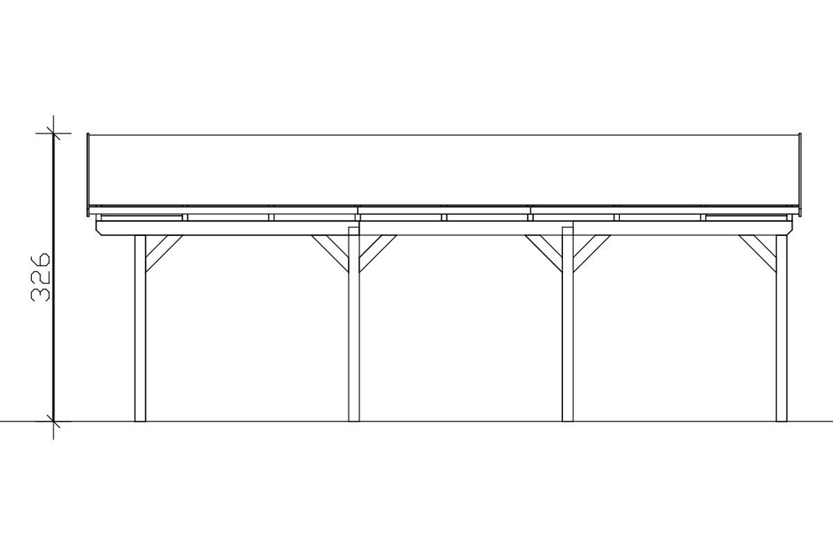 Skanholz Einzelcarport Schindeln Einfahrtshöhe, roten Fichtelberg, mit cm BxT: 379 423x808 cm