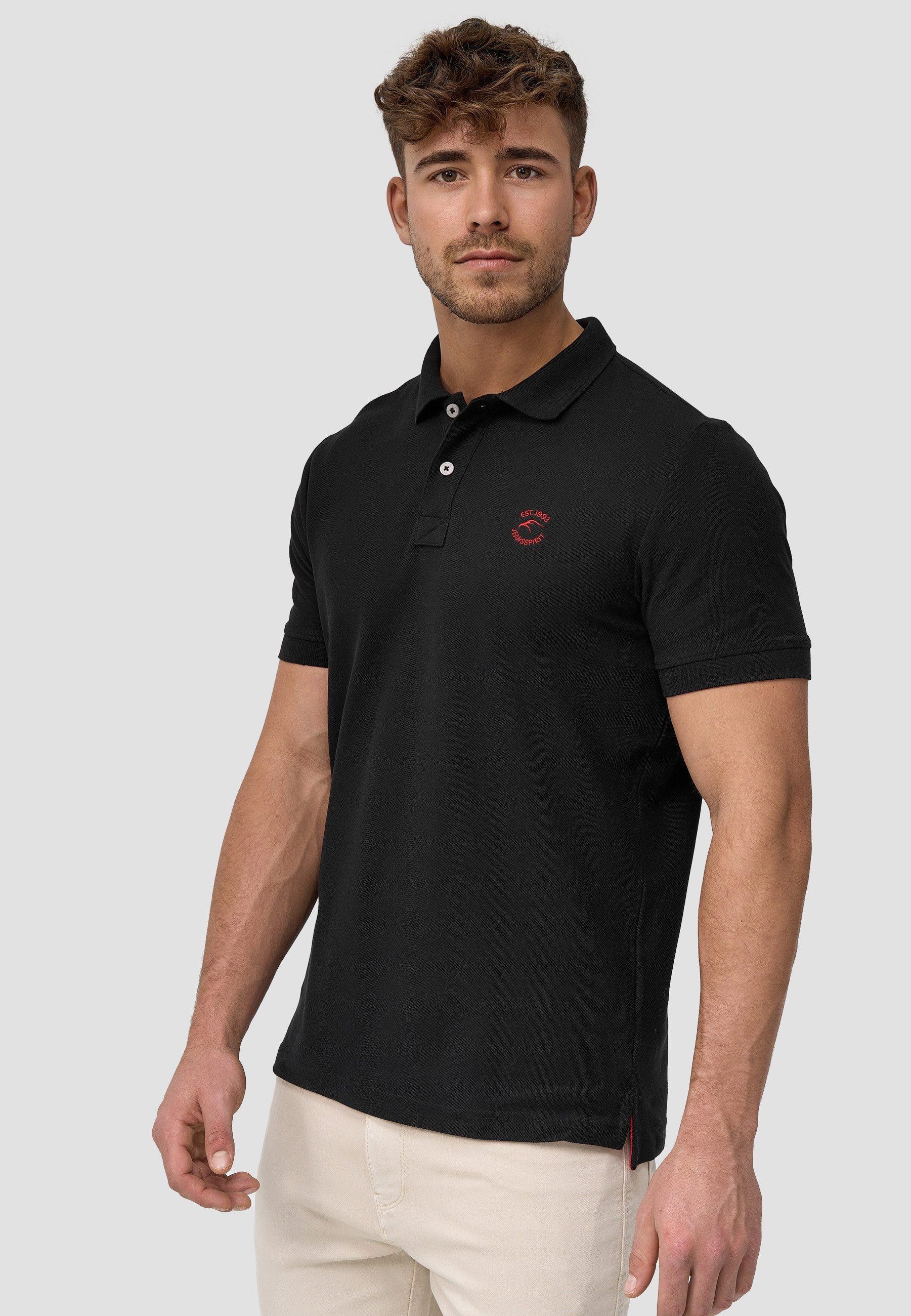 INDICODE Poloshirt Herren Wadim Polo Shirt Herrenshirt mit feiner Logo-Stickerei auf der Brust