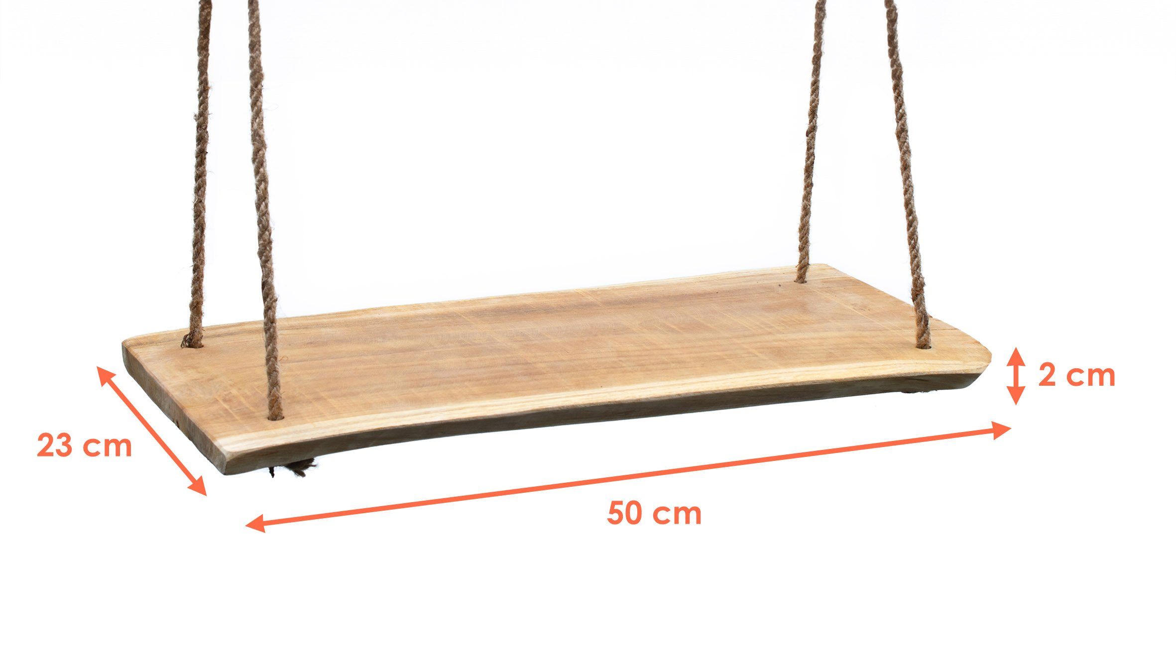 Spetebo Hängeregal Teak Hängeregal mit Naturkordel - 50 x 23 cm, Packung 1- günstig online kaufen