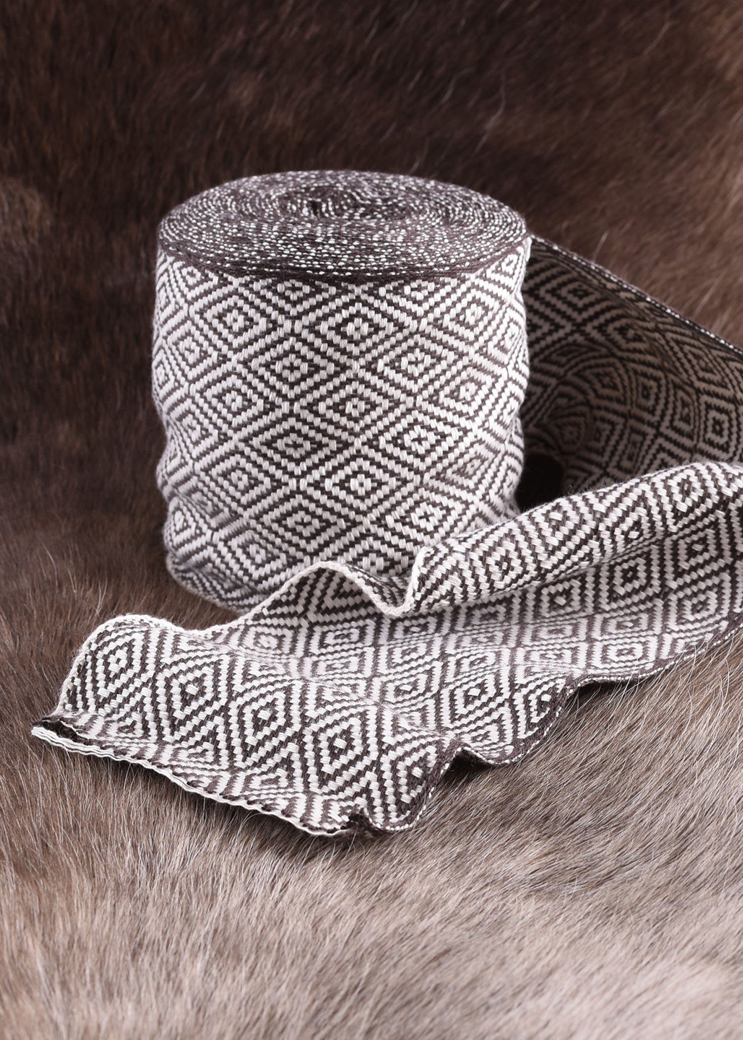 Battle Merchant Wikinger-Kostüm Wikinger Wadenwickel, Diamantköperband, div. Farben