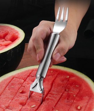 ousudela Obstschneider 5er-Pack Doppelendige Obstgabel zum Würfeln von Wassermelonen