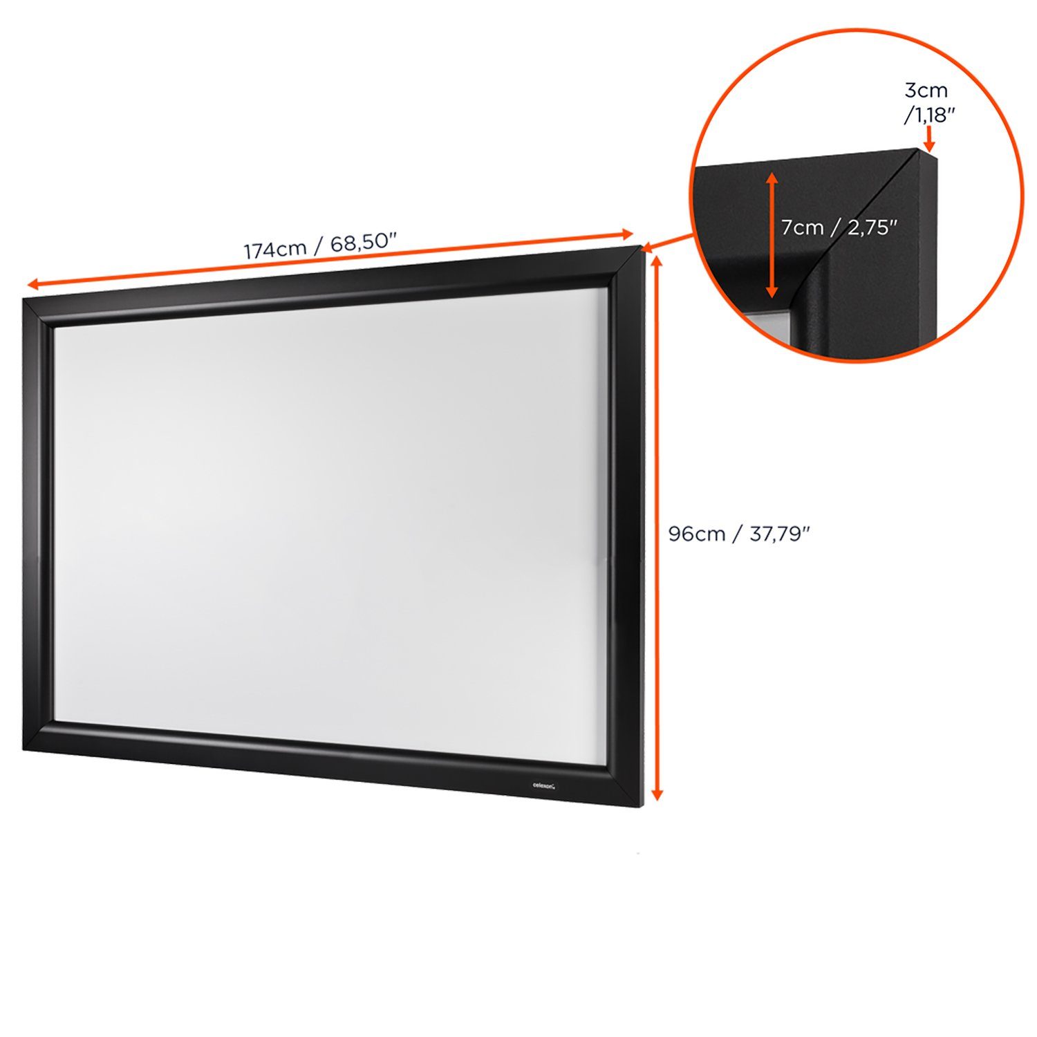 1,2) (160 Rahmenleinwand HomeCinema Gain Frame 90cm, x Celexon 16:9,