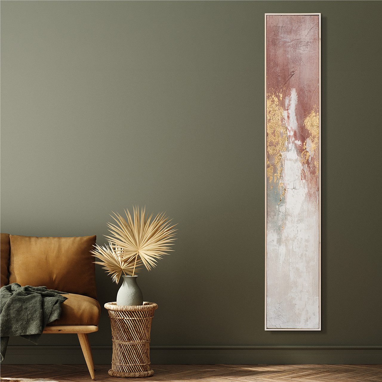 ArtUniverse Gemälde Schlanke Variation von Gold und Rose 27 x 152 cm, Abstrakt