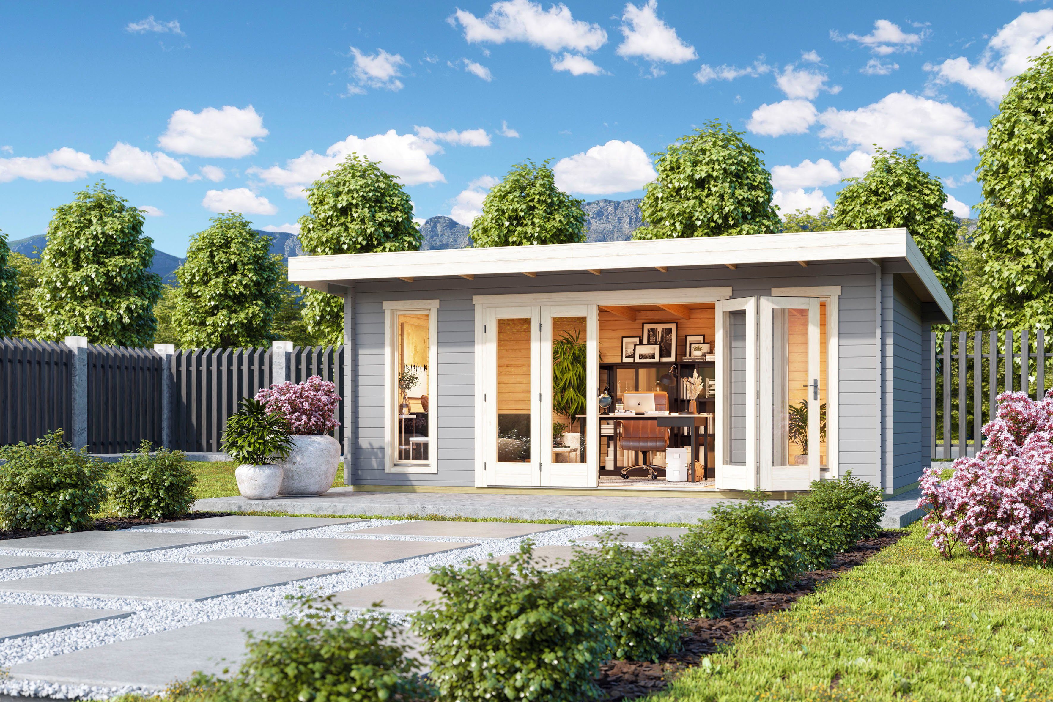 LASITA MAJA Gartenhaus SUSSEX, BxT: 630x470 cm, (Set, inkl. Fussbodenbretter zum verlegen)