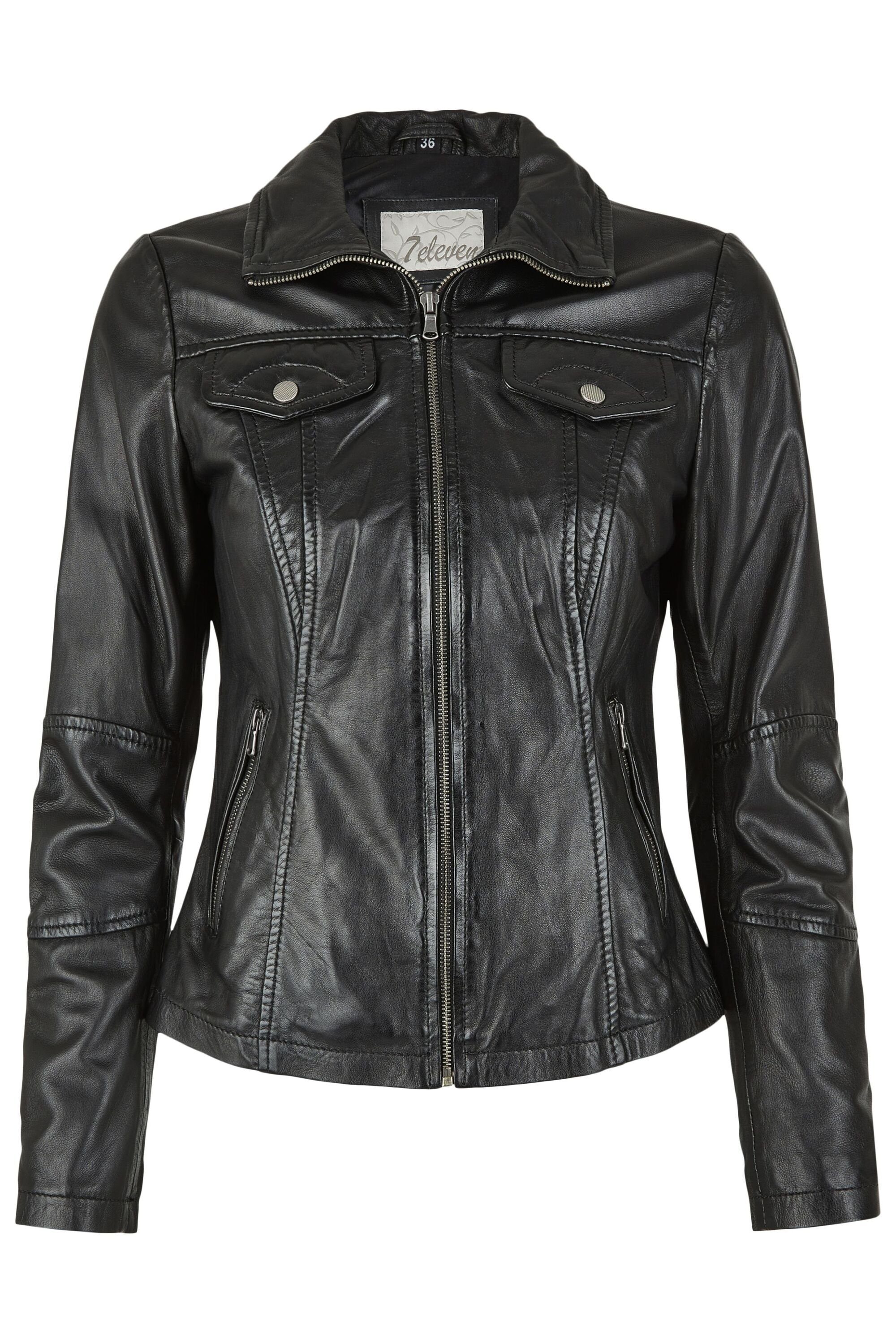 7eleven Lederjacke SEPRIA (1-St) mit hochschließbarem Umlegekragen günstig online kaufen