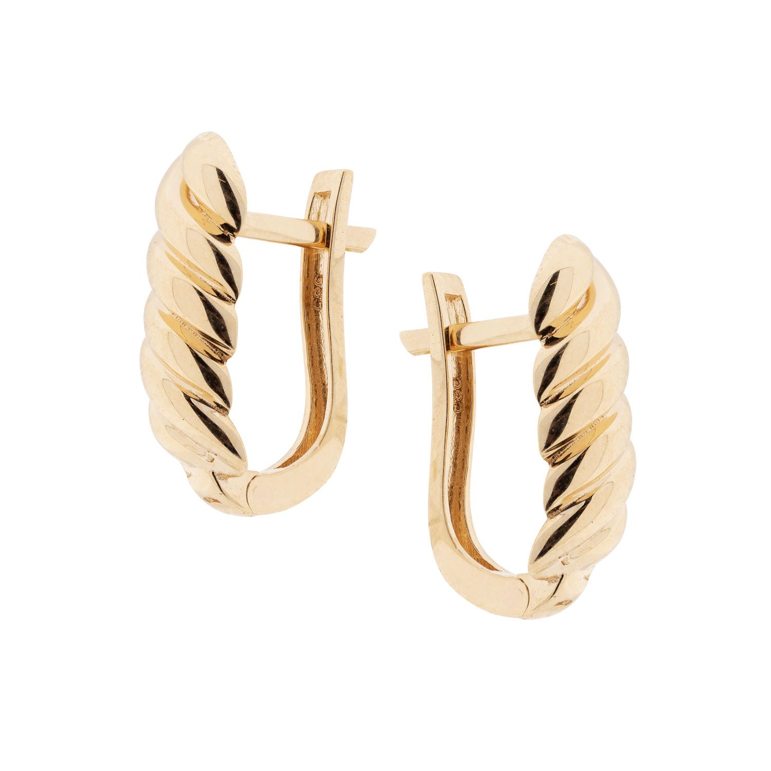 Golders Paar Ohrhänger Ohrringe gewunden aus 585 Rotgold (2-tlg), Eleganter Damenschmuck Perfektes Schmuck Geschenk