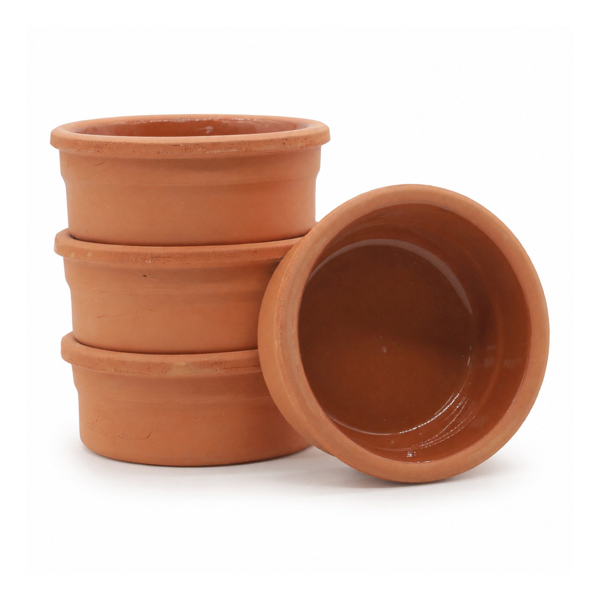 VIAPOT Schale FLORYA Tonschale 4er-Set, Terrakotta (Naturton), (4-er Set, 4-tlg), 150ml, Natur-Tonschale, ideal für Milchreis (Sütlac) aus dem Ofen