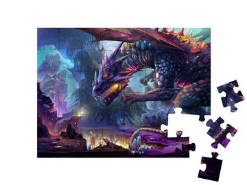 puzzleYOU Puzzle Illustration: Der Drachenplanet, 48 Puzzleteile, puzzleYOU-Kollektionen Drache, Fantasy, 100 Teile