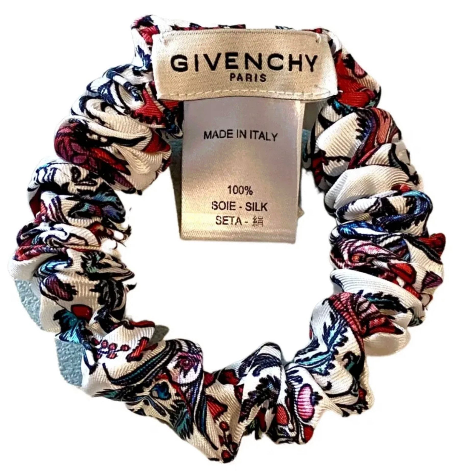 GIVENCHY Haarband Scrunchie Set 2-teilig Haar Band 100% Seide Made in Italy, Glatter Seidensatin mit luxuriösem Glanz