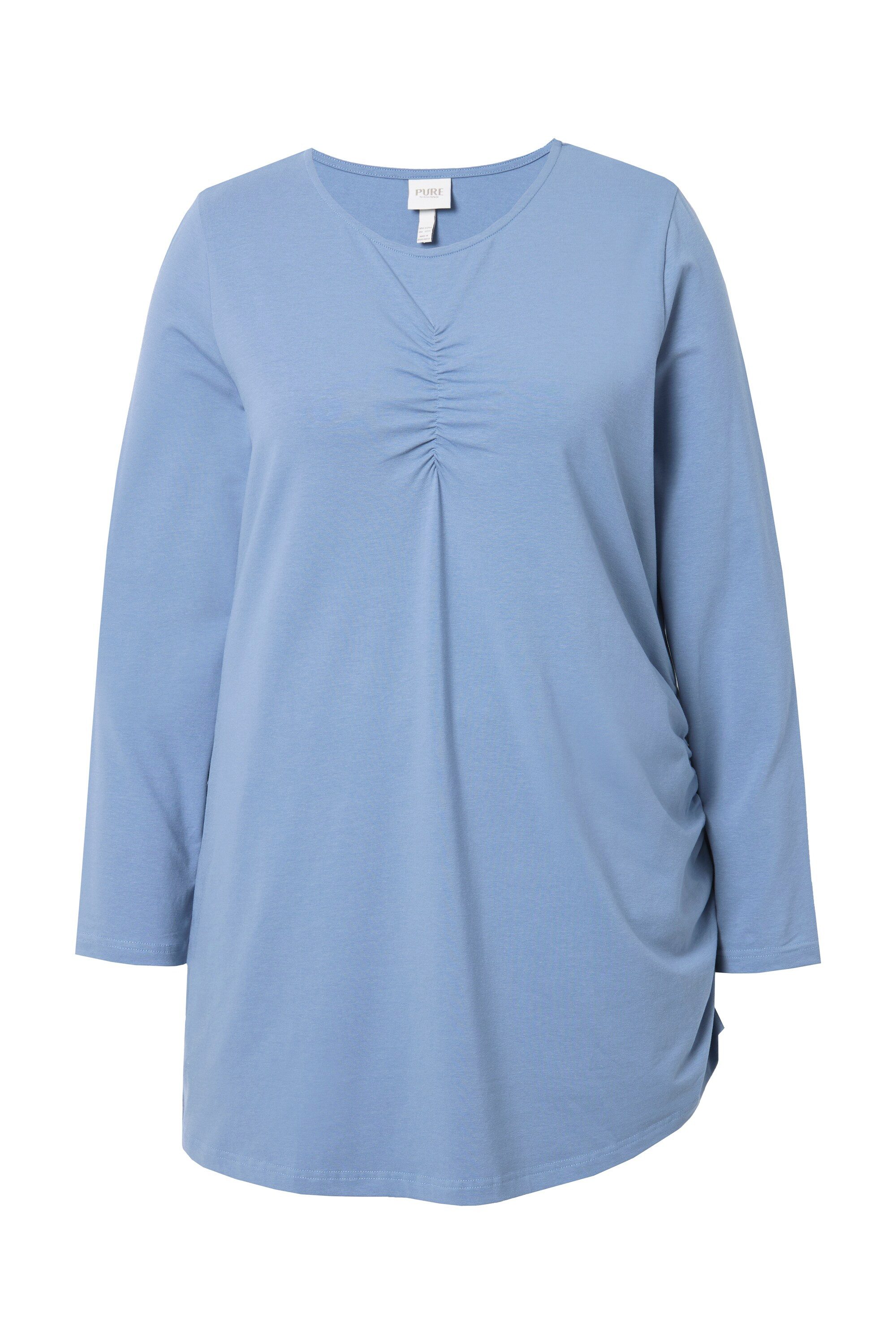Ulla Popken Longshirt Longshirt drapiert Rundhals günstig online kaufen