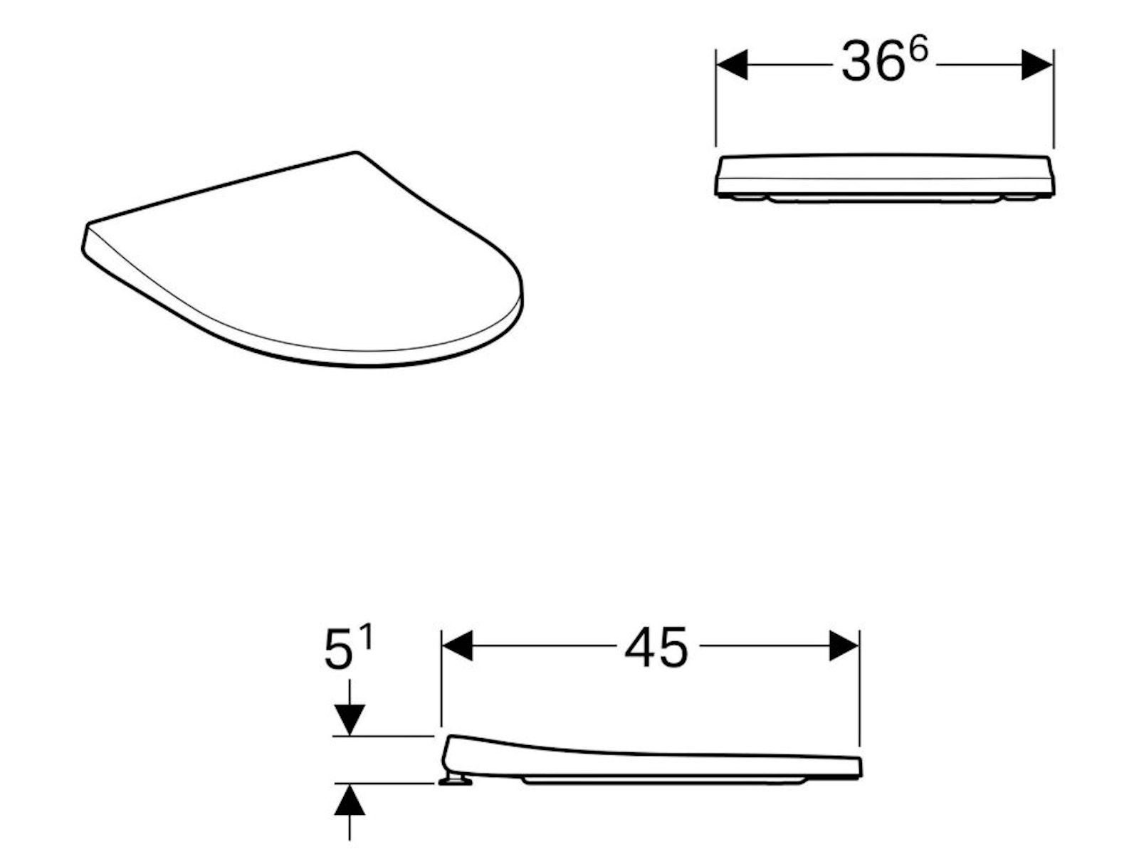 GEBERIT WC-Sitz iCon WC-Sitz mit Absenkautomatik, Wrap over - weiß - 574950000