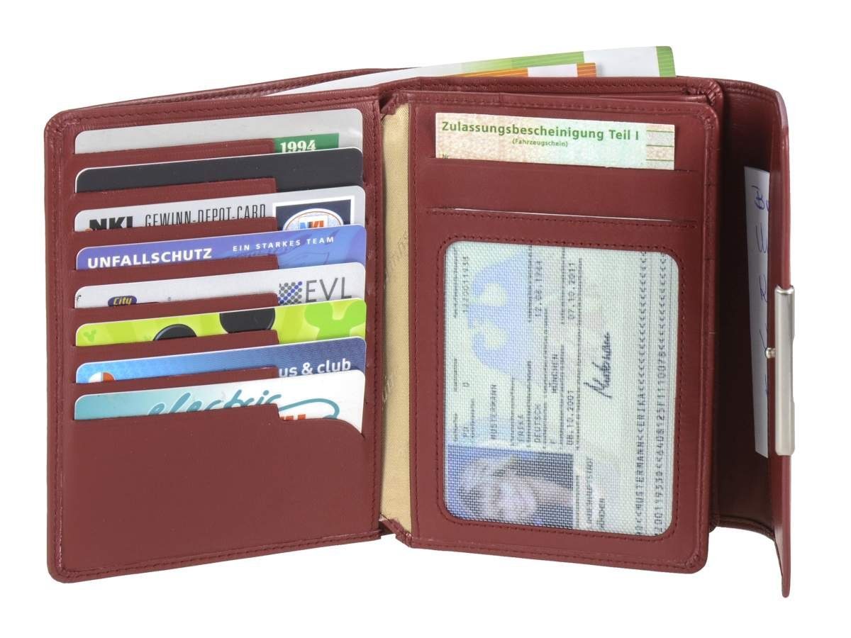 Kartenfächer groß, Esquire gegen RFID Datendiebstahl, Schutz 20 Portemonnaie, Helena, rot Geldbörse