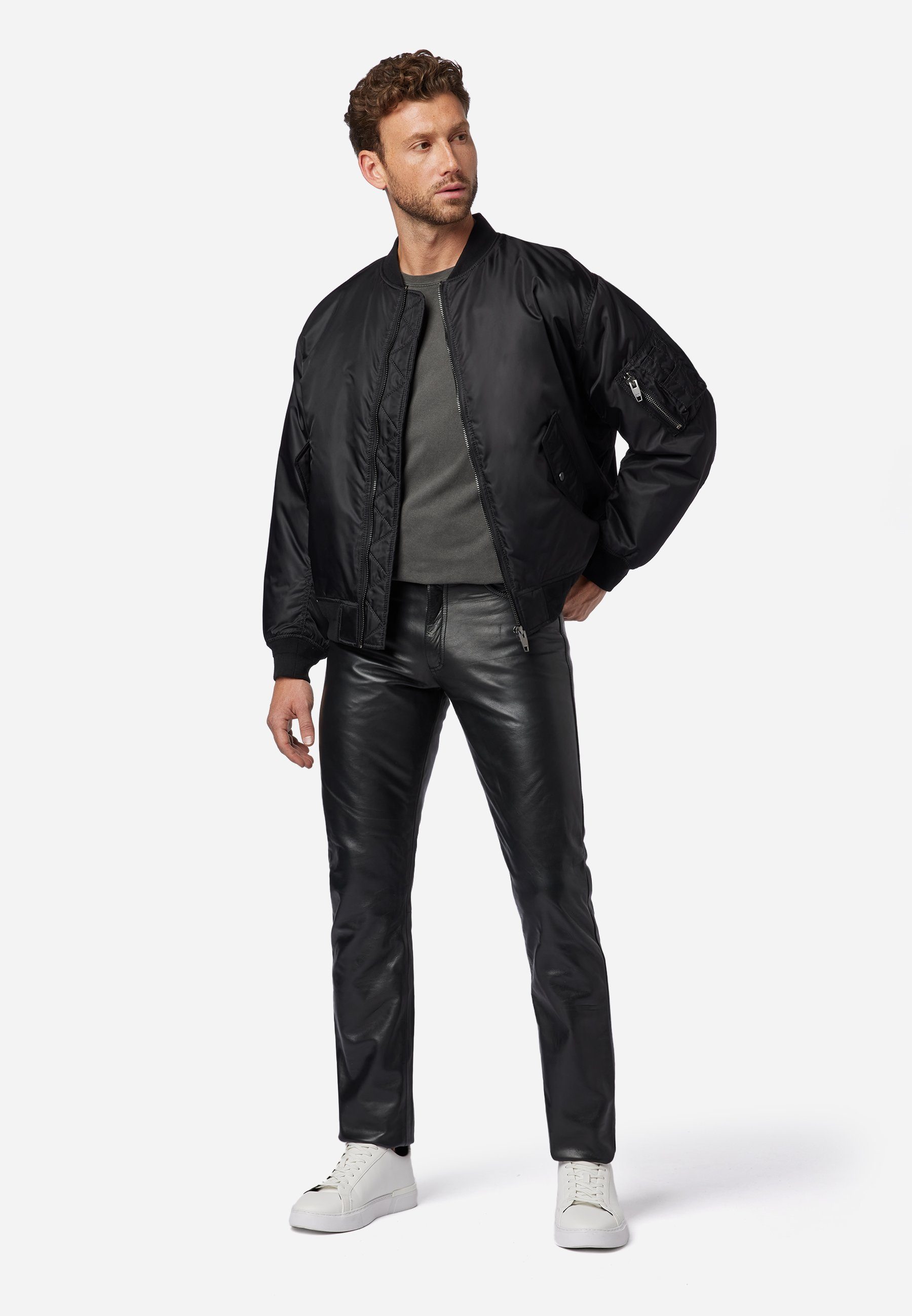 RICANO Lederhose No. 3 TR (Cow Waxy) Lederjeans aus hochwertigem Rind-Leder im 5-Pocket-Stil – Bild 2 von 5