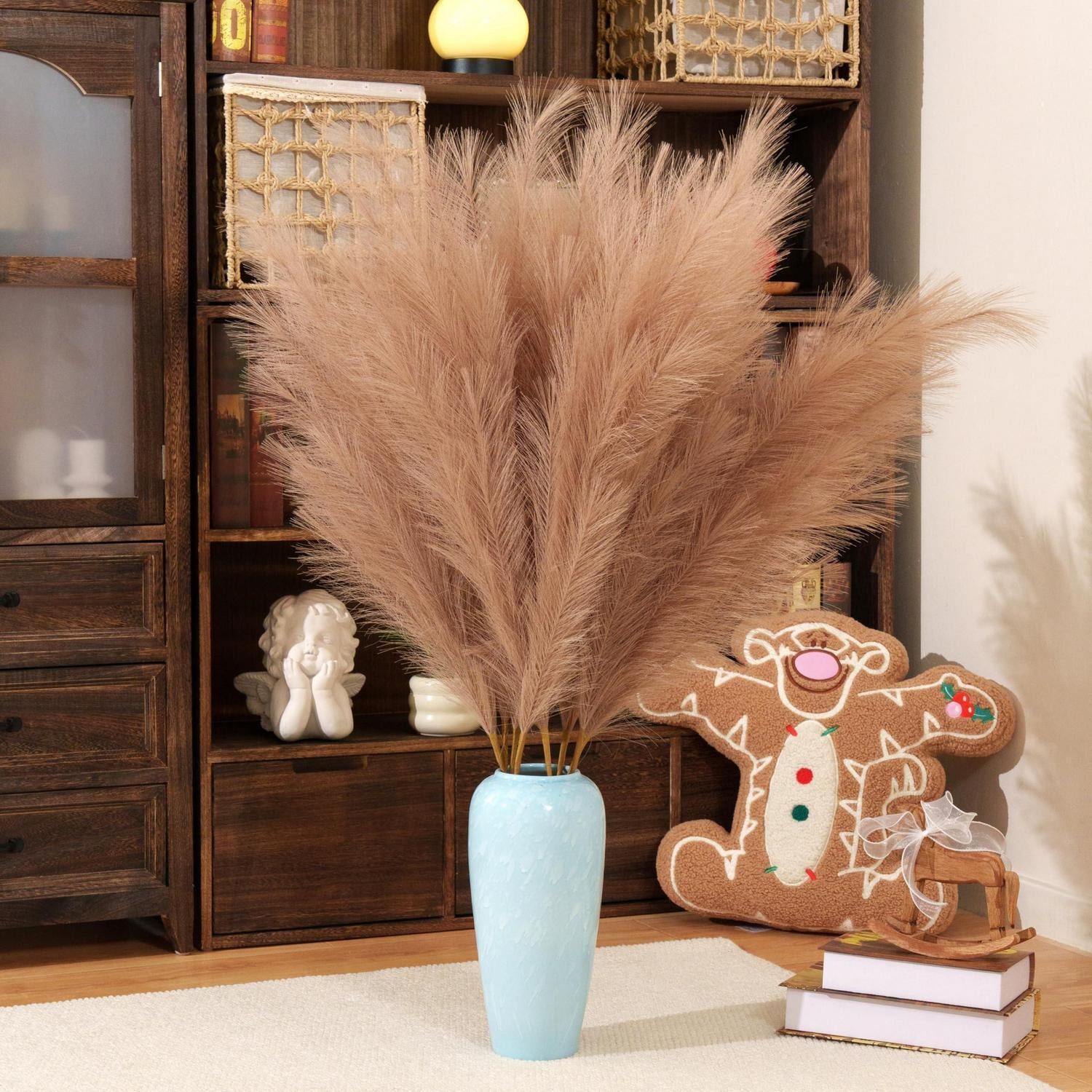 Kunstblume Künstliches Pampasgras 8er Set 110cm, LuxusKollektion, Höhe 30 cm