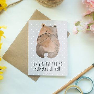 Mr. & Mrs. Panda Grußkarte Bär Verlust - Grau Pastell - Geschenk, Karte, Hochzeitskarte, Klappka, Hochglänzende Veredelung