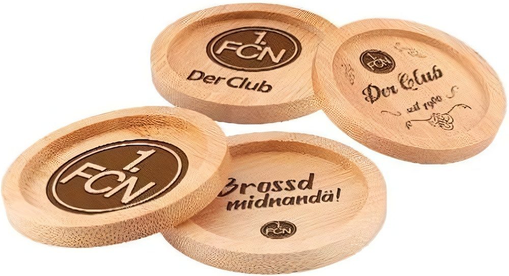 1. FC Nürnberg Getränkeuntersetzer Holzuntersetzer 4er Set