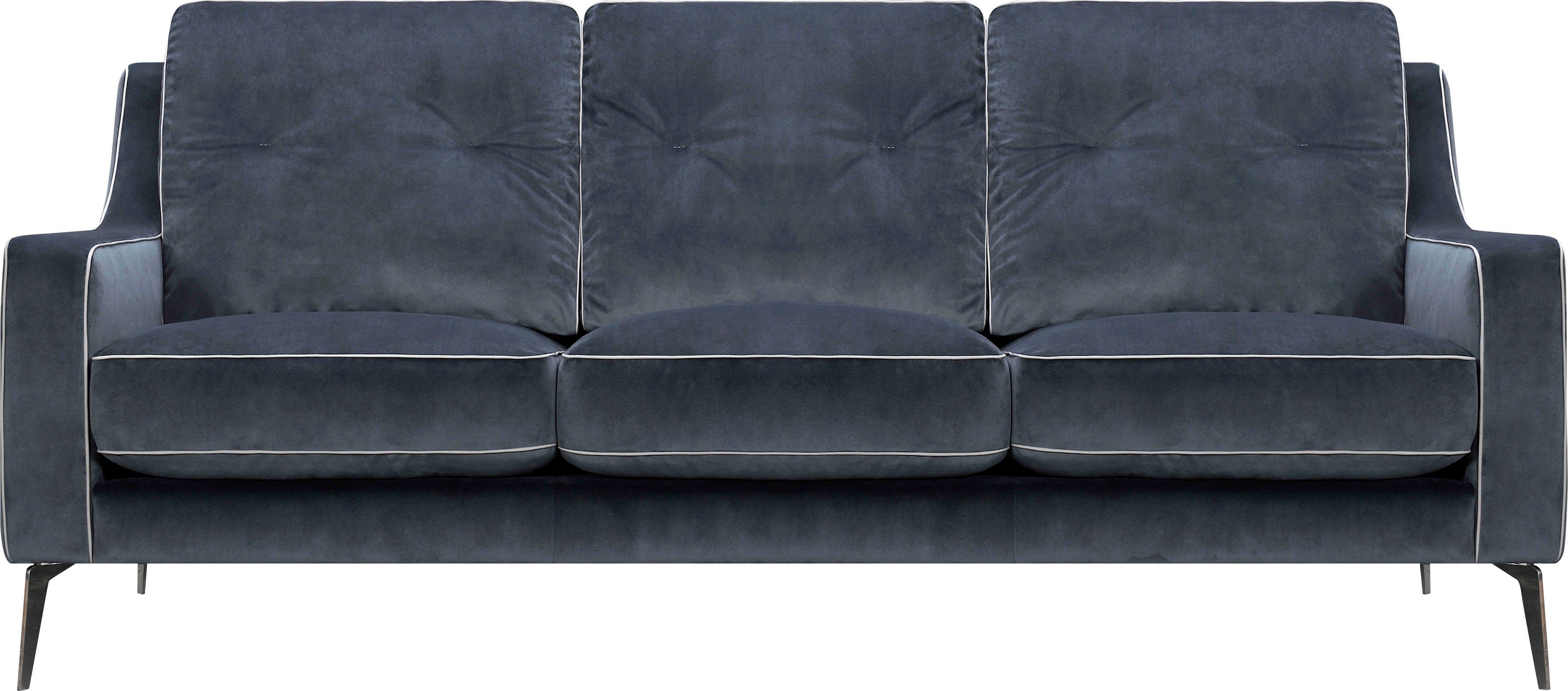 Leonique 3-Sitzer Chicago, 1 Teile, 3-Sitzer Ssofa, graublau, klassisch/modern, 208x92x90