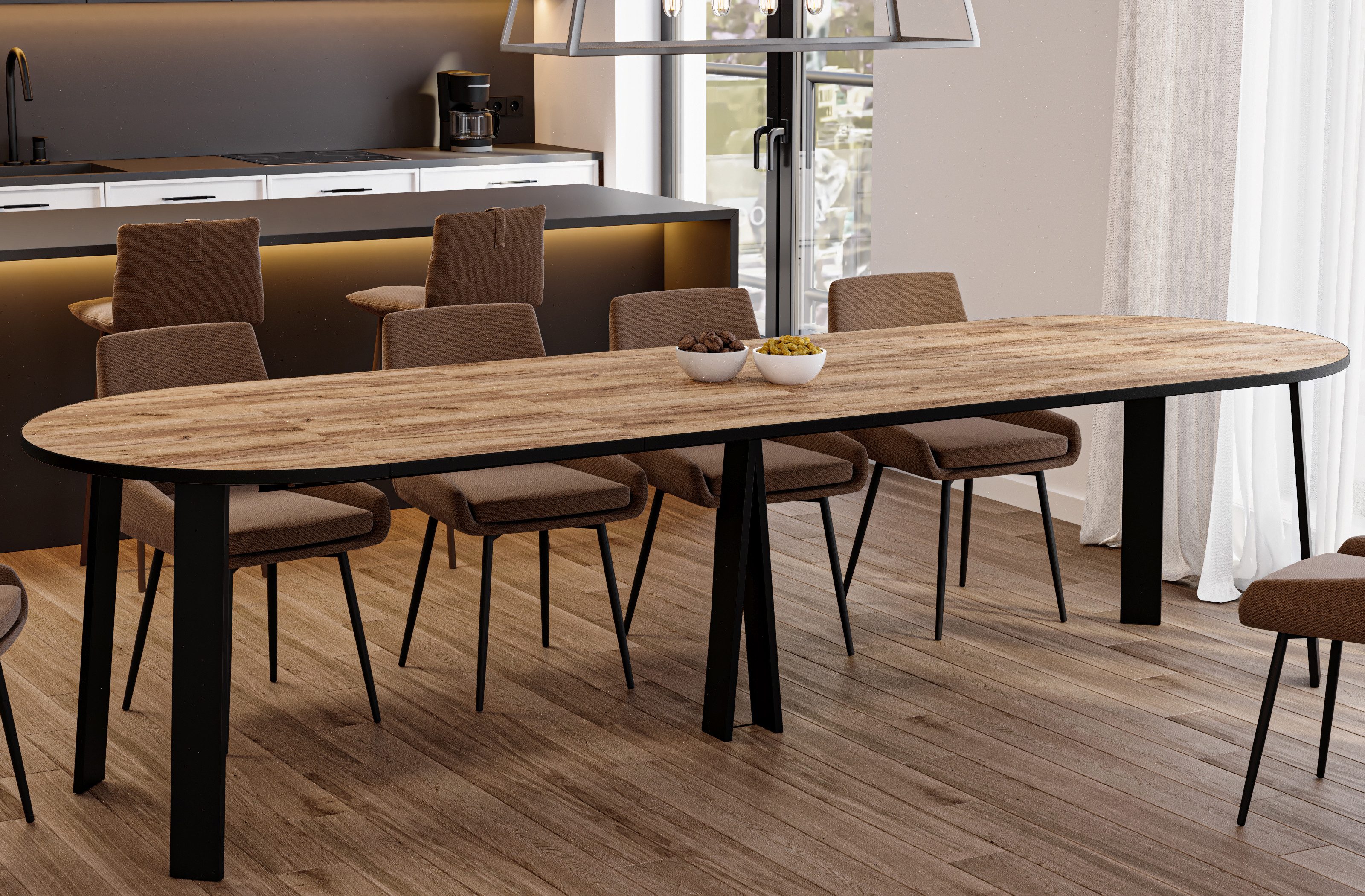 Endo-Moebel Esstisch XXL "Mars" 100-312cm ausziehbar, günstig online kaufen