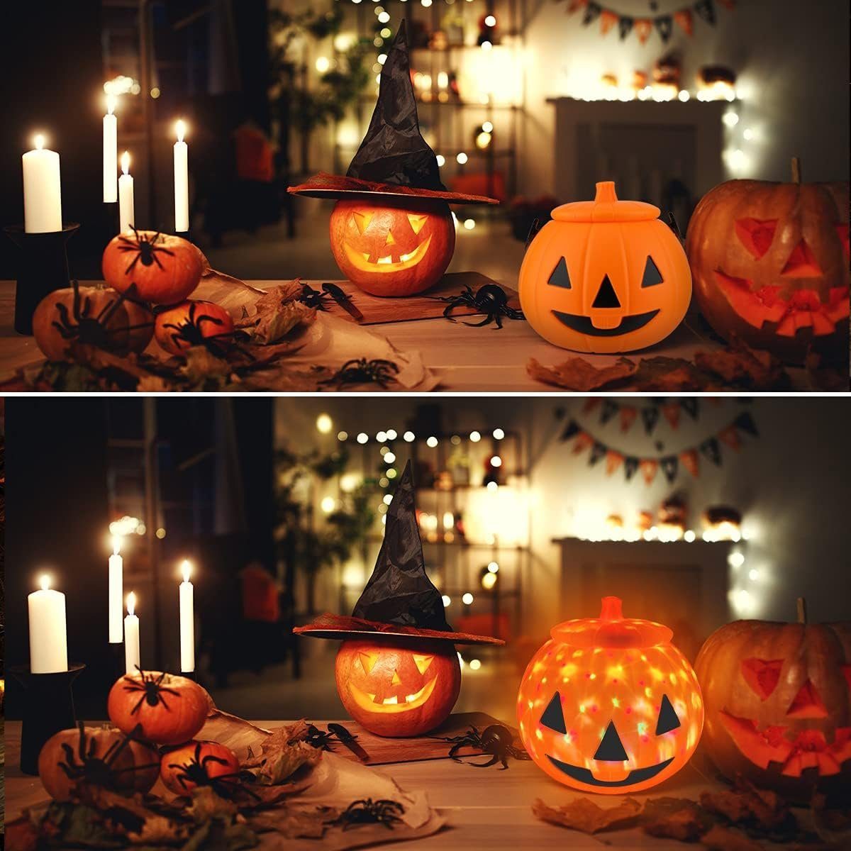 Deko Lichter,Laterne für Kürbis Kürbis LED-Lichterkette LED Halloween Licht Halloween Jormftte