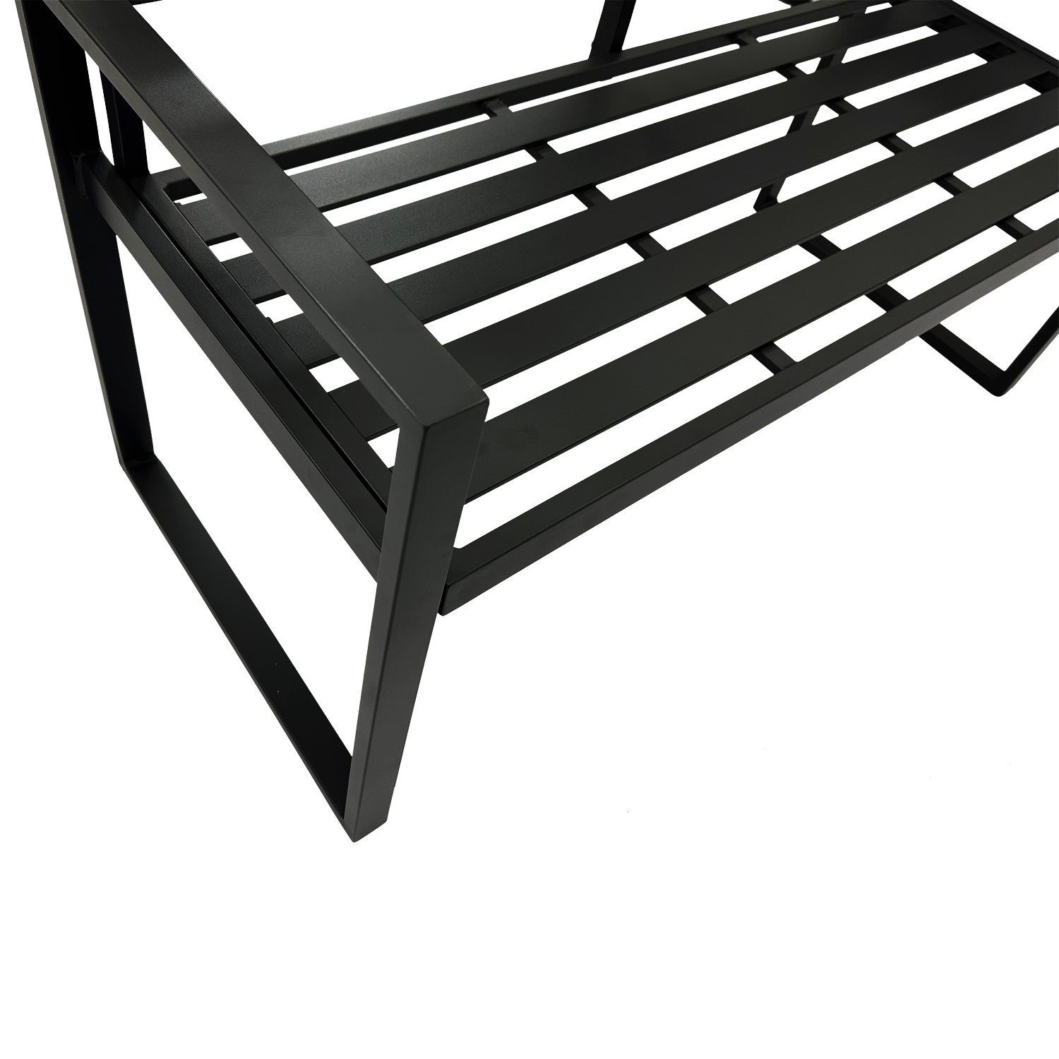 DEGAMO Gartenbank ATLANTA (1-St), 2-sitzer 123cm, Aluminium rostfrei in schwarz, modern