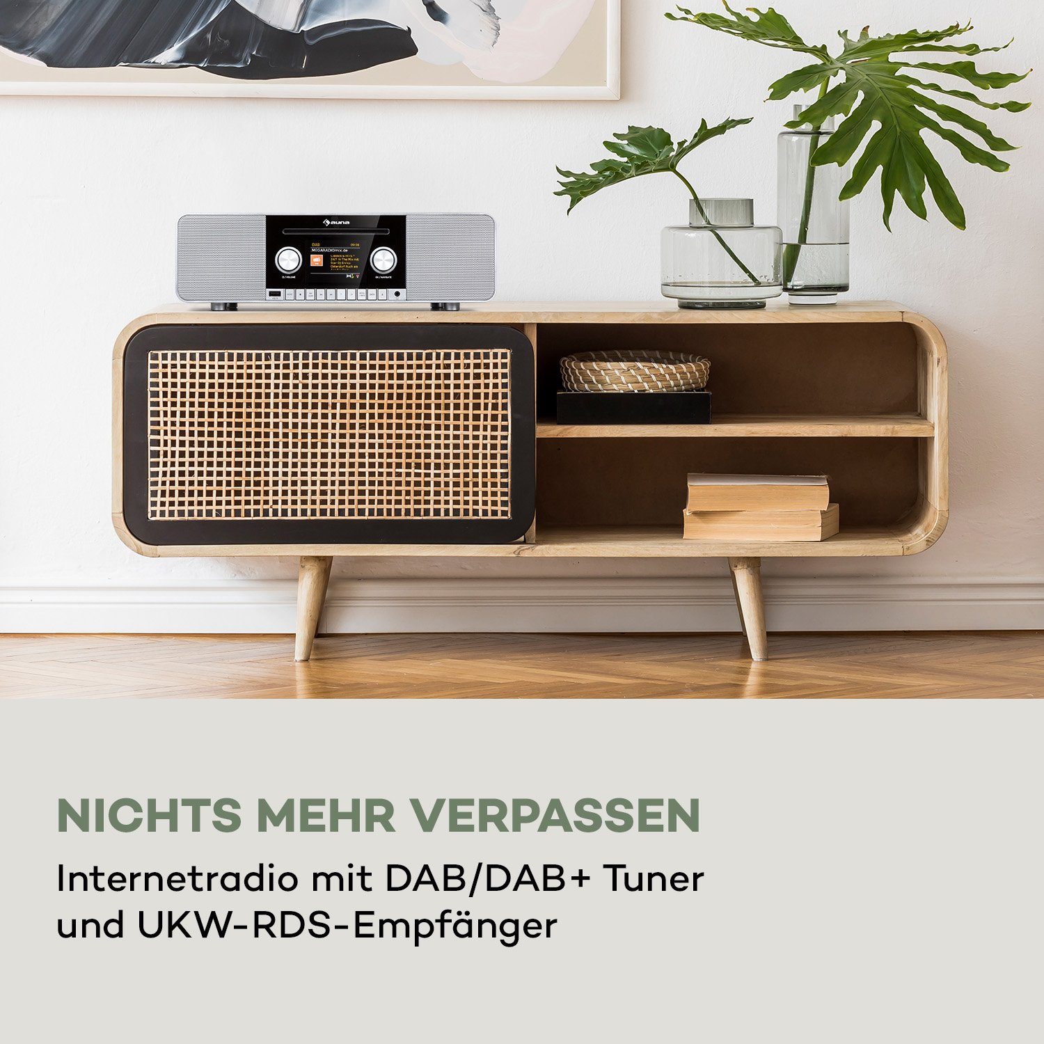 Auna Connect CD MKII Holz 10 und W) (DAB/DAB+ Radio UKW-RDS-Empfänger;Internetradio, Tuner