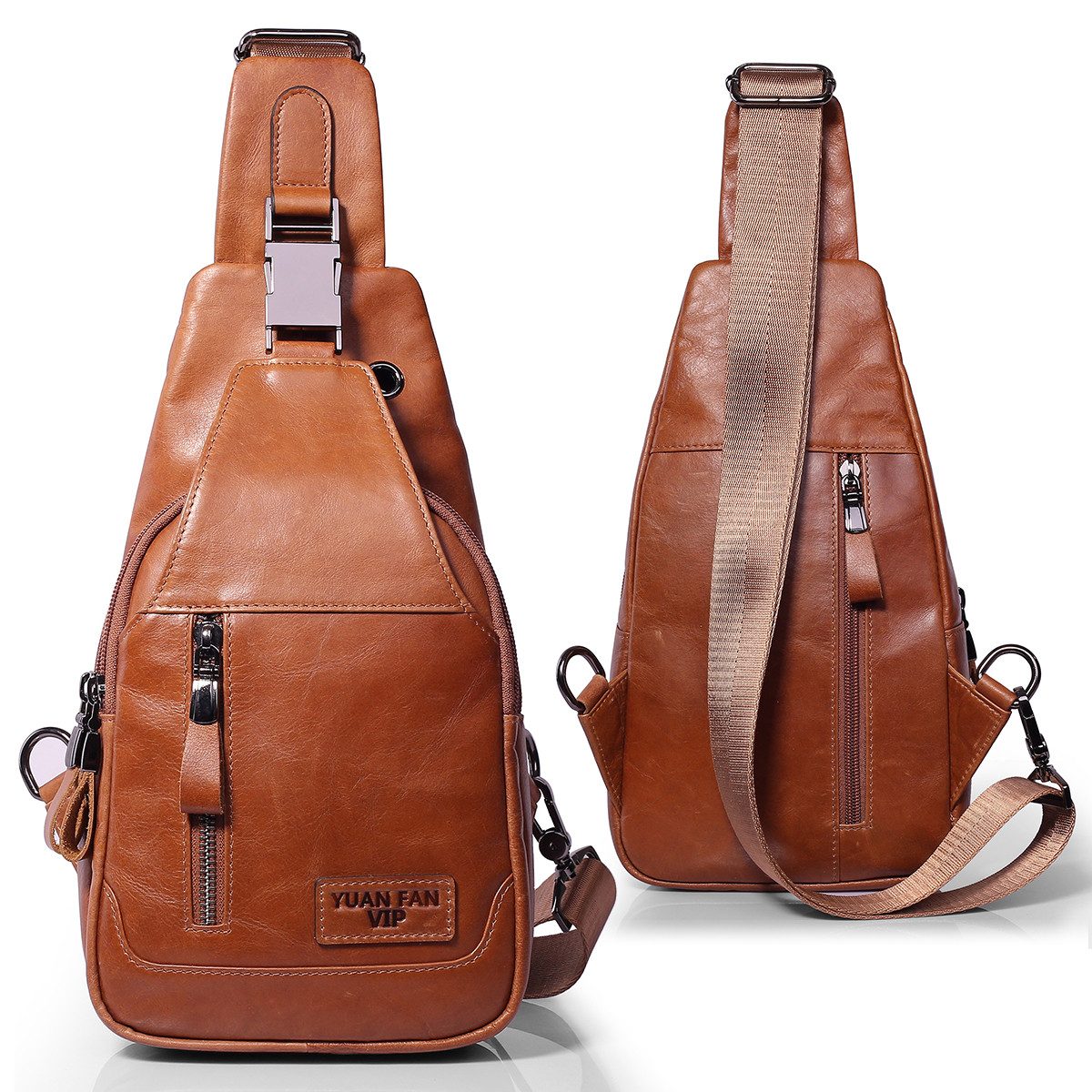 RWEUOQ Freizeitrucksack Schultertasche Herren Brusttasche echtem günstig online kaufen