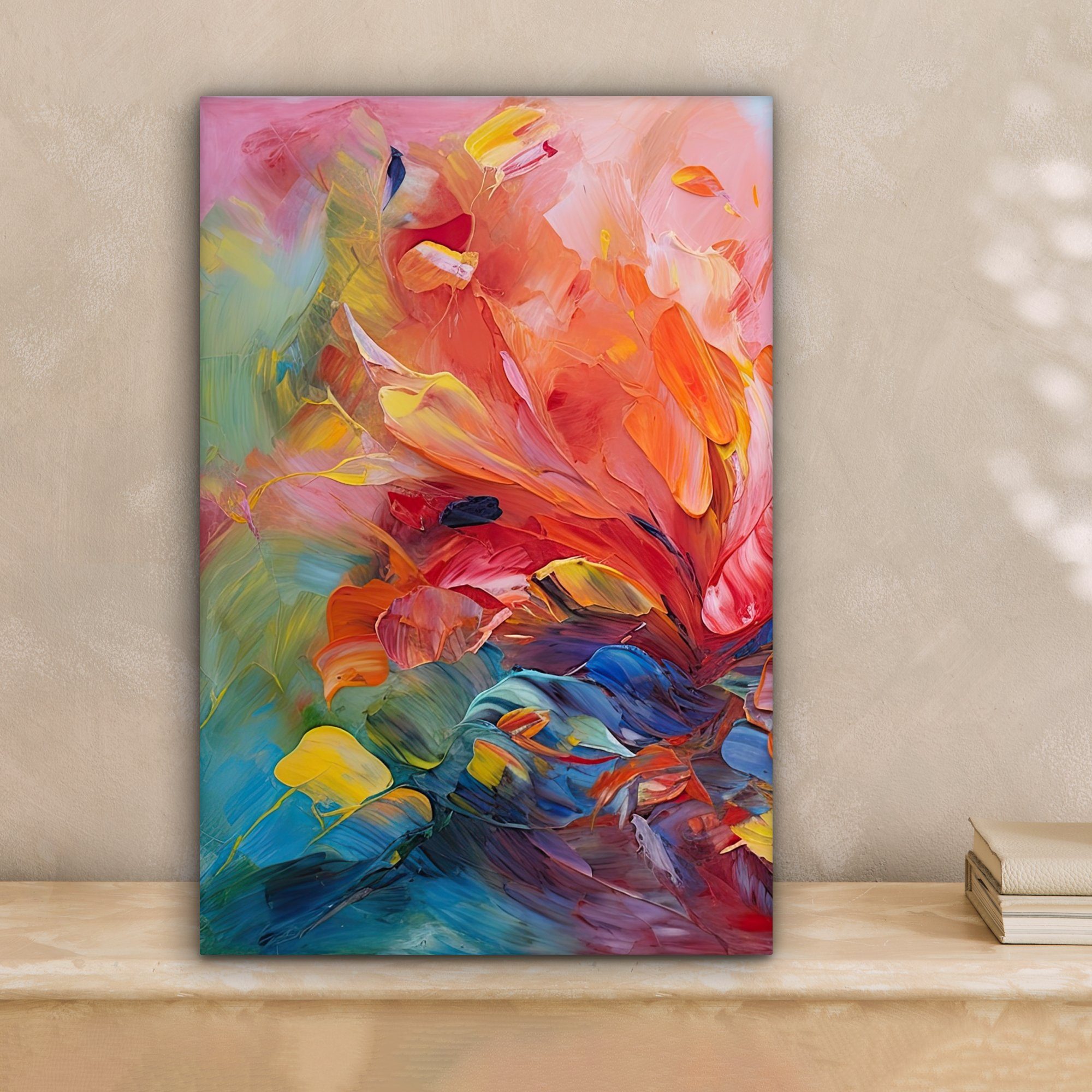 OneMillionCanvasses® Leinwandbild Ölfarbenoptik - Kunst - Abstrakt - Farben günstig online kaufen