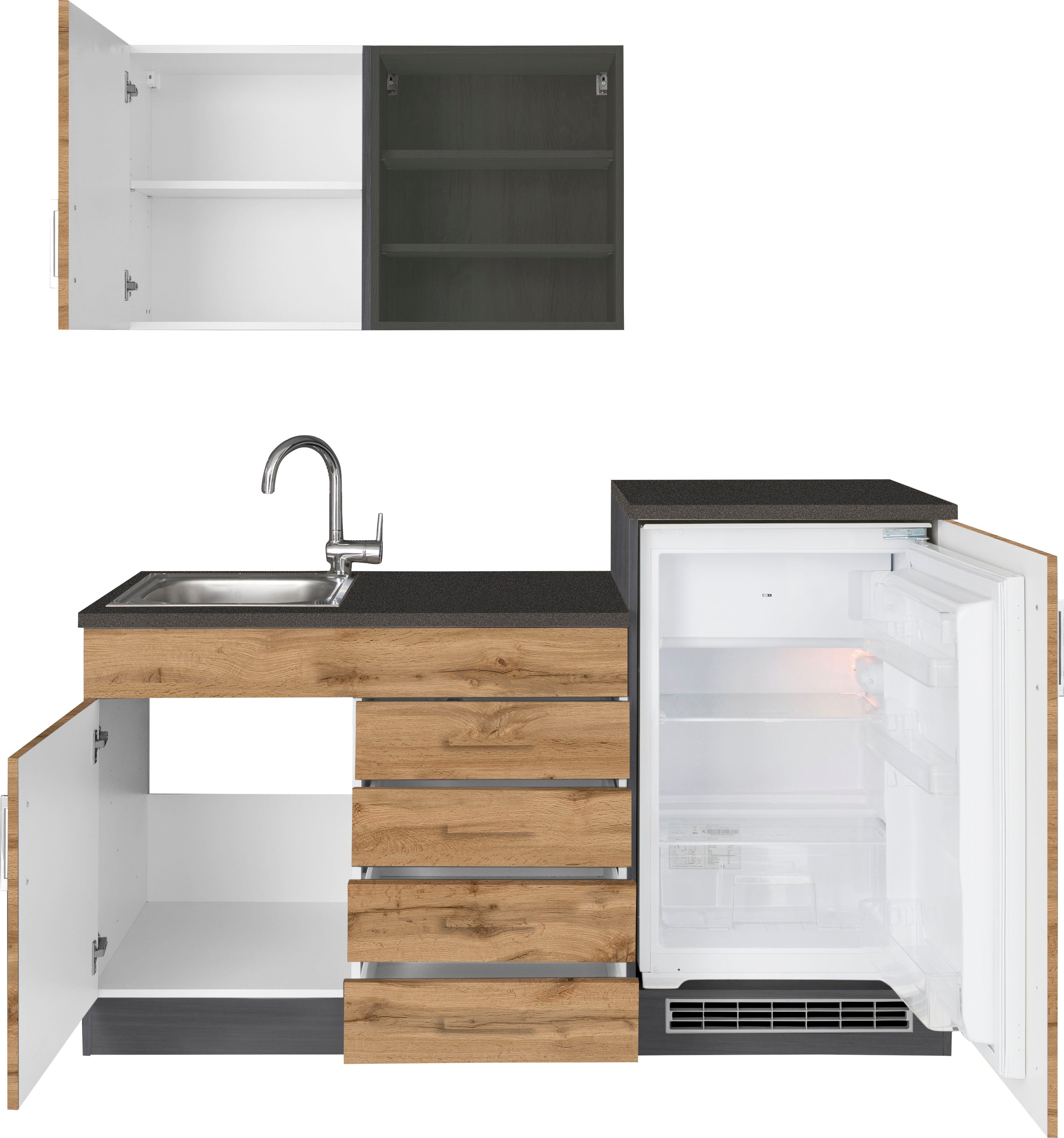 KOCHSTATION Pantryküche KS-Mali, Breite 160 cm, mit E-Geräten