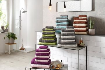 my home Handtuch Set Afri, Duschtücher, Handtücher, Gästetücher, Seiftücher, Walkfrottee (Set, 10-St), zweifarbig, 100% Baumwolle, weich, mit Bordüre