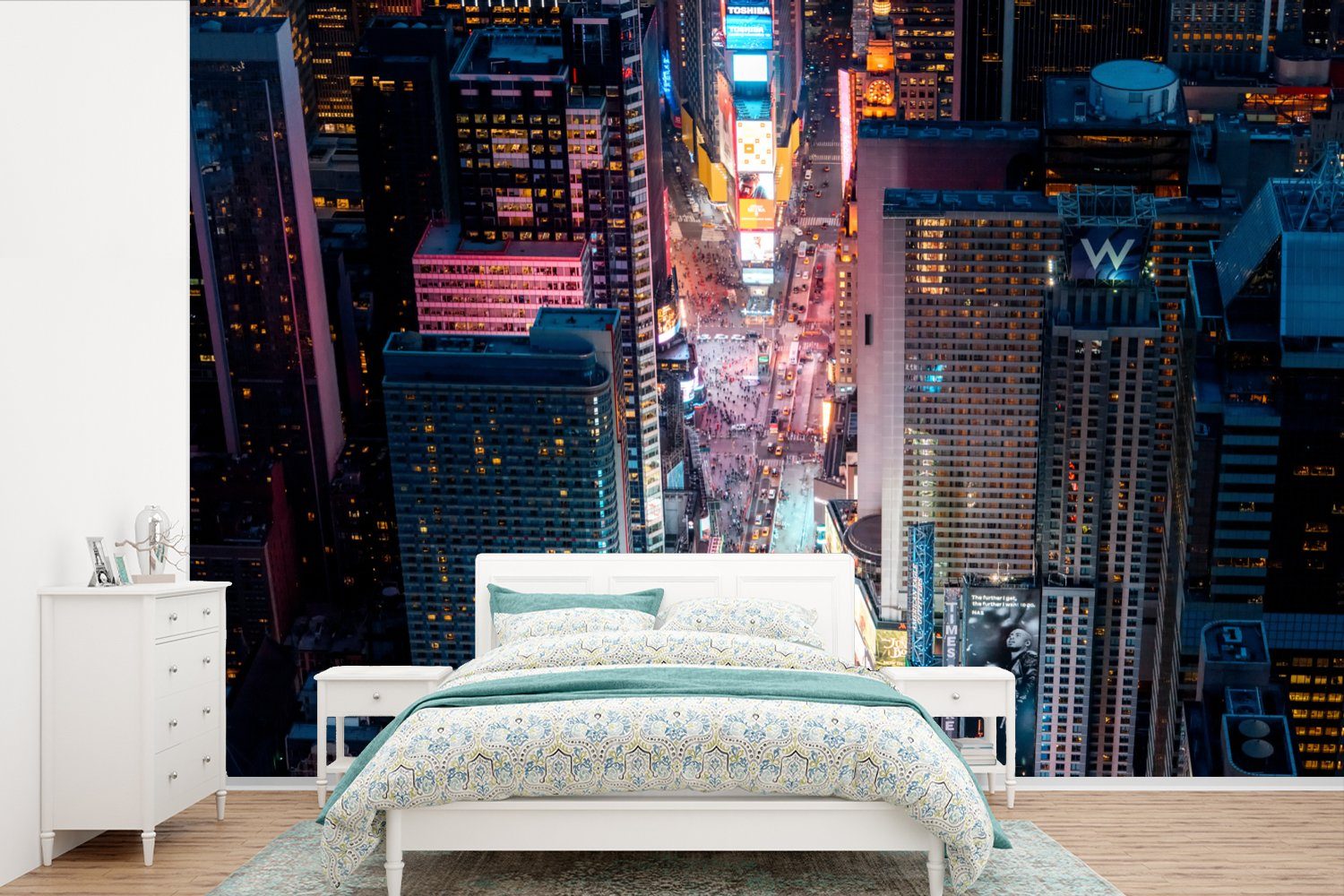 MuchoWow Fototapete New York - Amerika - Times Square, Matt, bedruckt, (6 St), Wallpaper für Wohnzimmer, Schlafzimmer, Kinderzimmer, Vinyl Tapete
