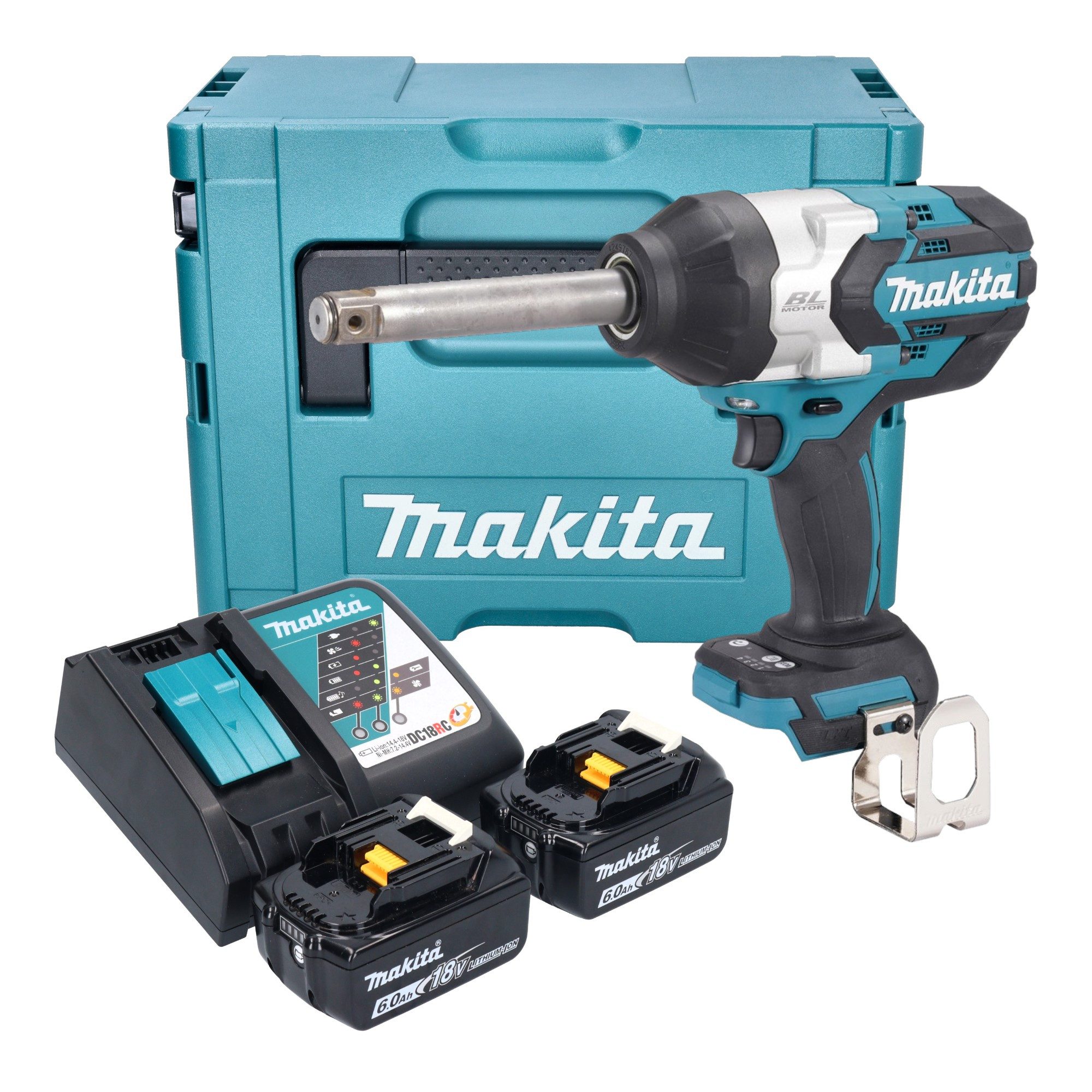 Makita Akku-Schlagschrauber DTW 1005 RGJ 18 V 1360 Nm 3/4" Brushless + 2x Akku 6,0 Ah + Ladegerät