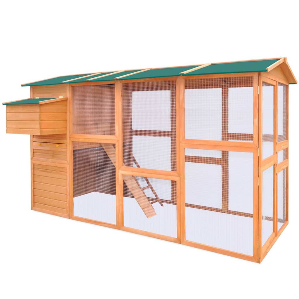 vidaXL Hühnerstall Hühnerstall Holz 295x163x170 cm