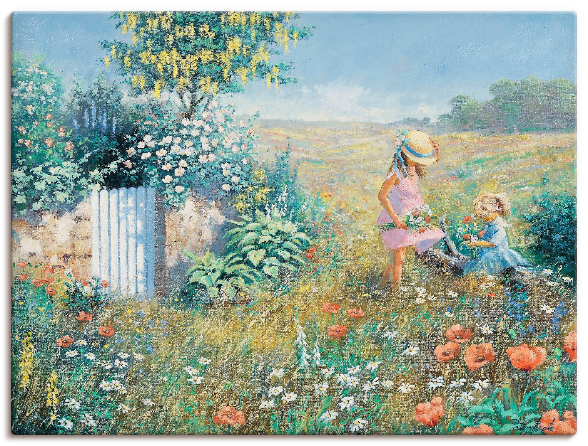 Artland Leinwandbild Außerhalb des Gartens, Garten (1 St), auf Holzrahmen gespannt