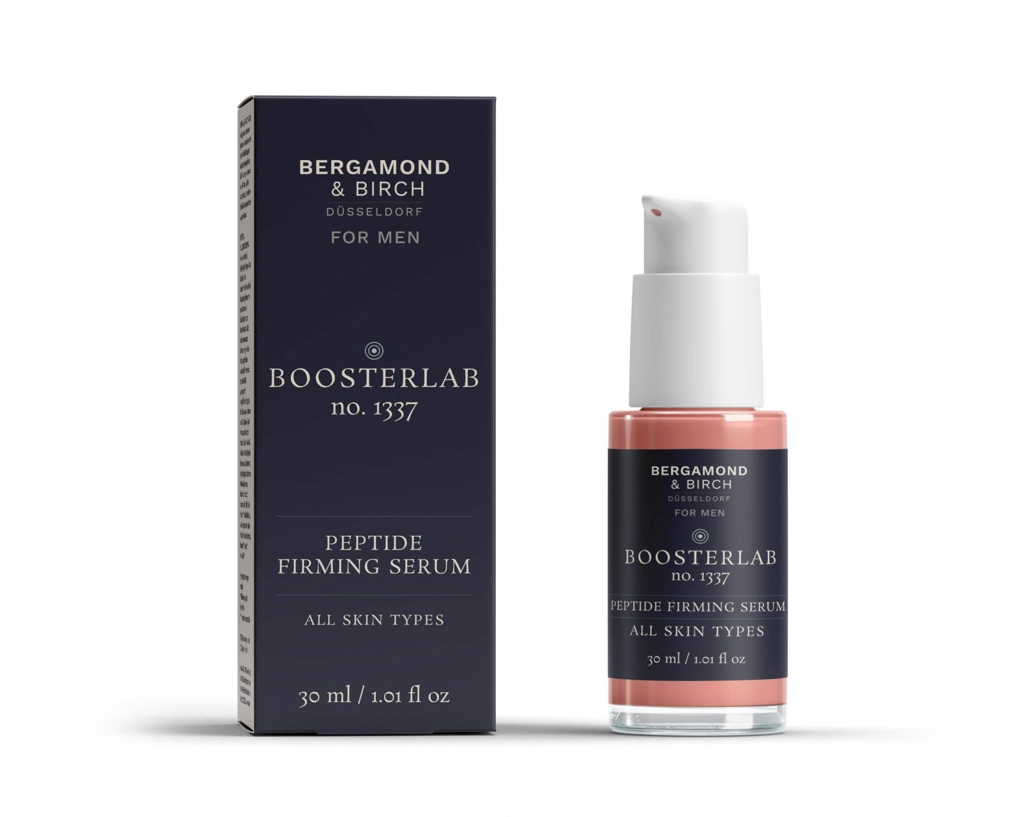 Bergamond & Birch Gesichtsserum BoosterLab No. 1337 – Peptide Firming Serum, Dermatologisch getestet, Vegan, Ohne Mikroplastik, Ohne Parabene