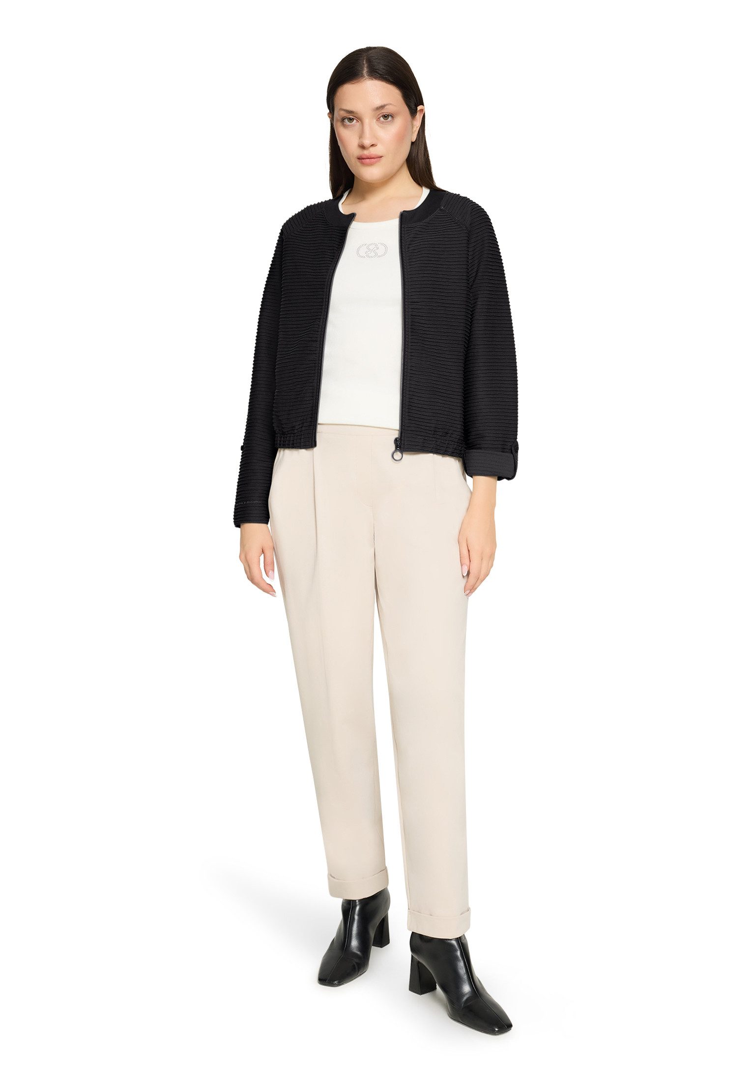 Betty Barclay Sweatjacke Damen mit Rippenstruktur
