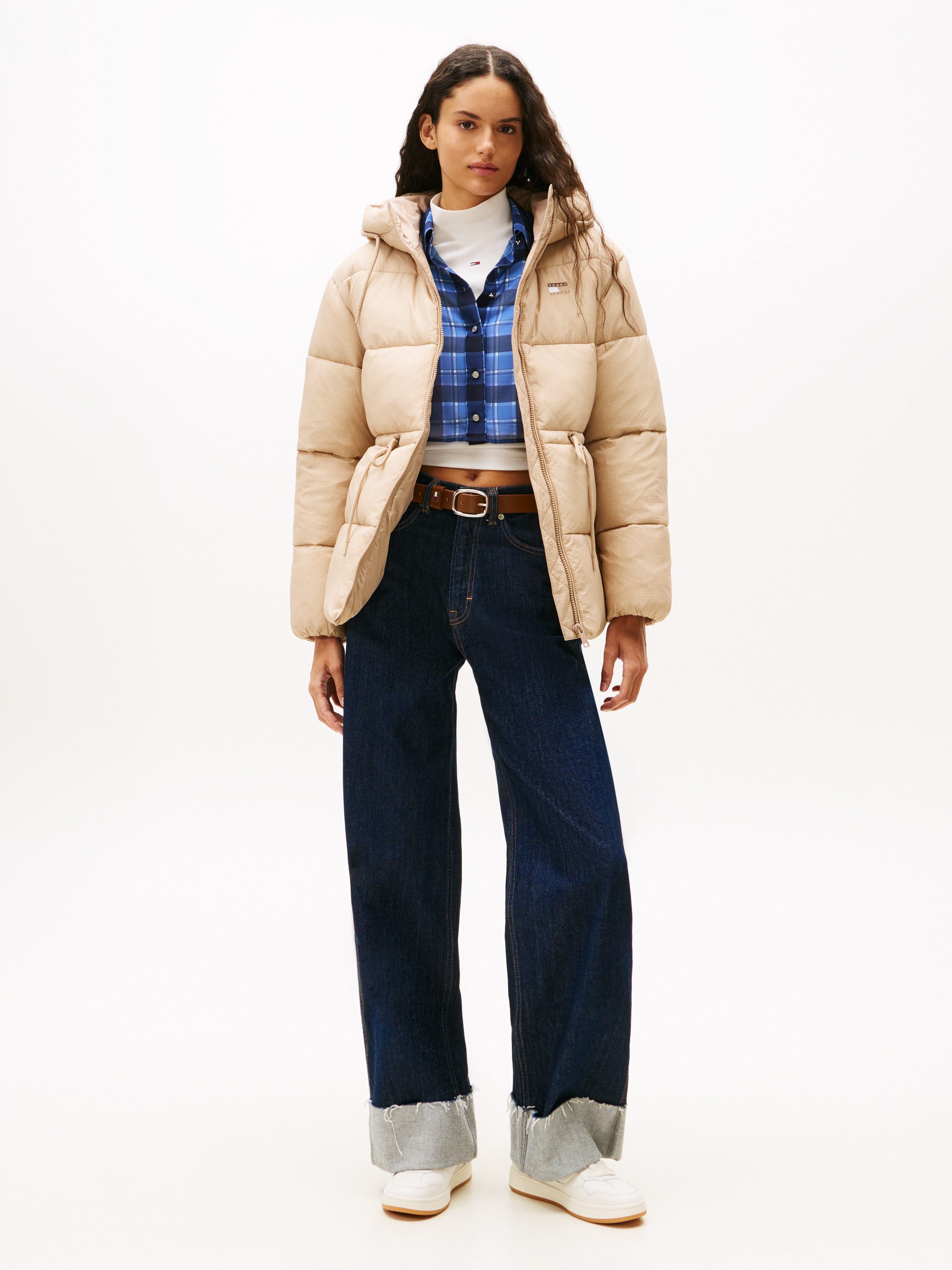 Tommy Jeans Steppjacke TJW HOODED MIDI PUFFER JACKET
