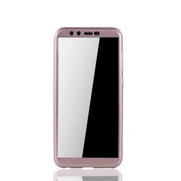 König Design Handyhülle Huawei Honor 9 Lite, Huawei Honor 9 Lite Handyhülle 360 Grad Schutz Full Cover Rosa