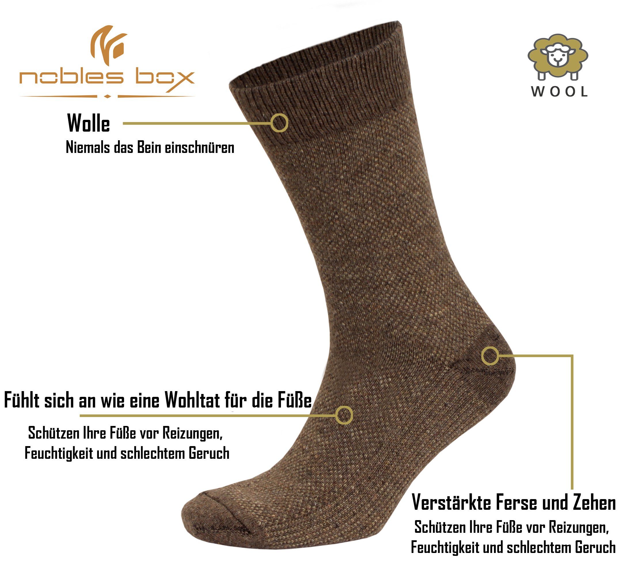 40-44 EU Asorti-1 Socken, Herren Wollsocken NoblesBox Arbeitssocken Größe) Herren Herren (Beutel, Norwegersocken 2-Paar, Warme